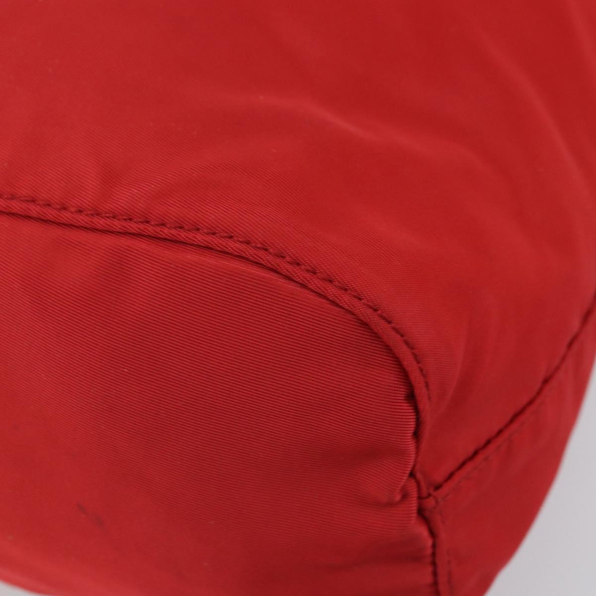 PRADA Purse Pouch Nylon Red Silver Auth SW2097