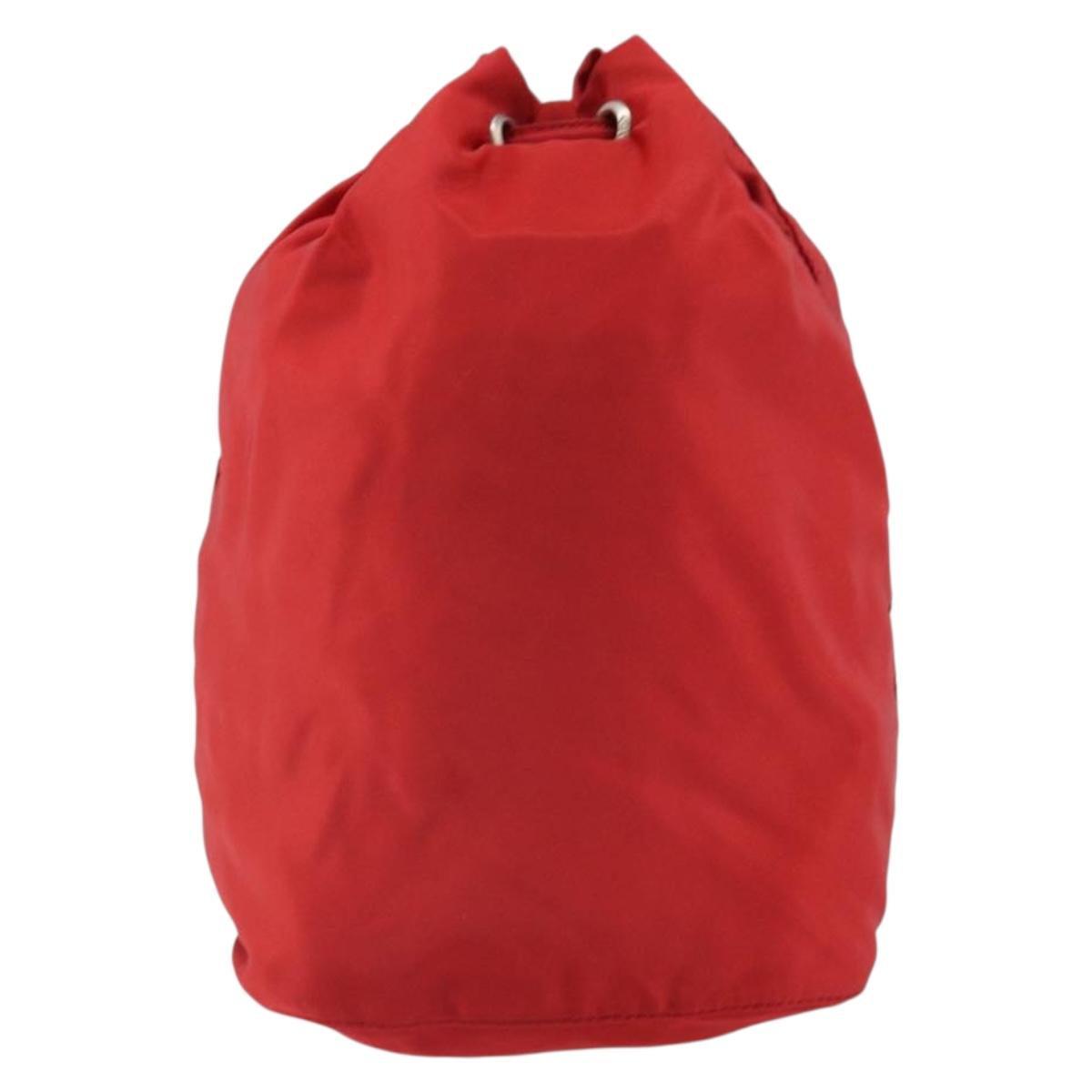PRADA Purse Pouch Nylon Red Silver Auth SW2097