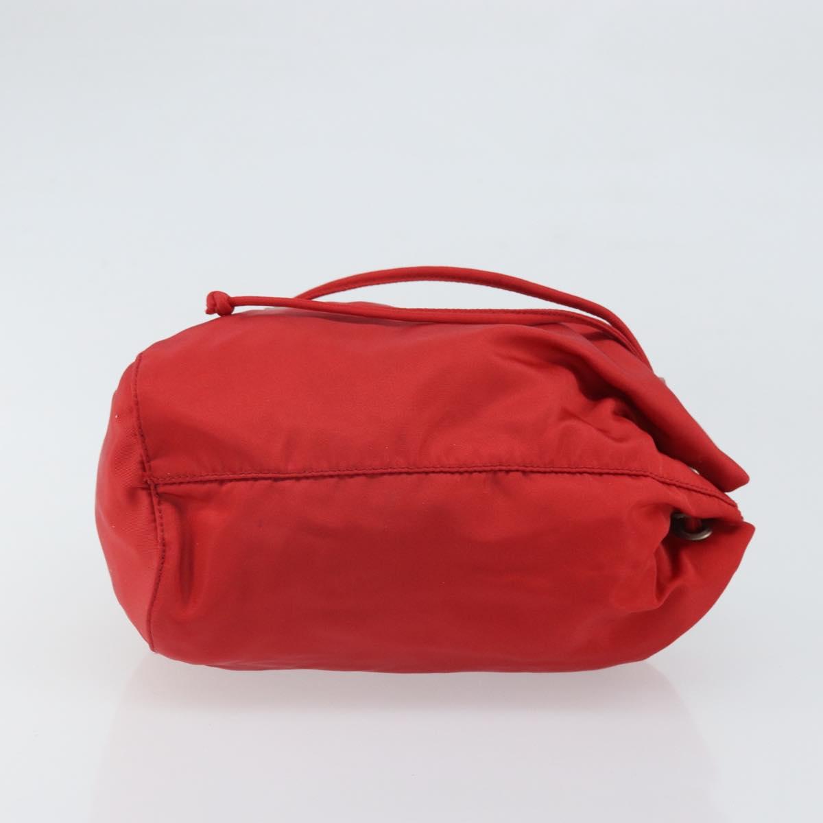 PRADA Purse Pouch Nylon Red Silver Auth SW2097