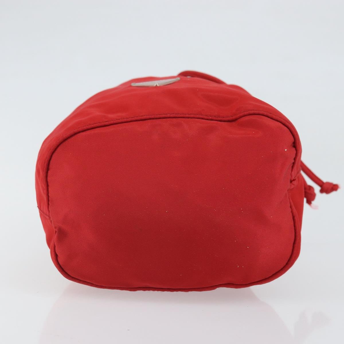 PRADA Purse Pouch Nylon Red Silver Auth SW2097
