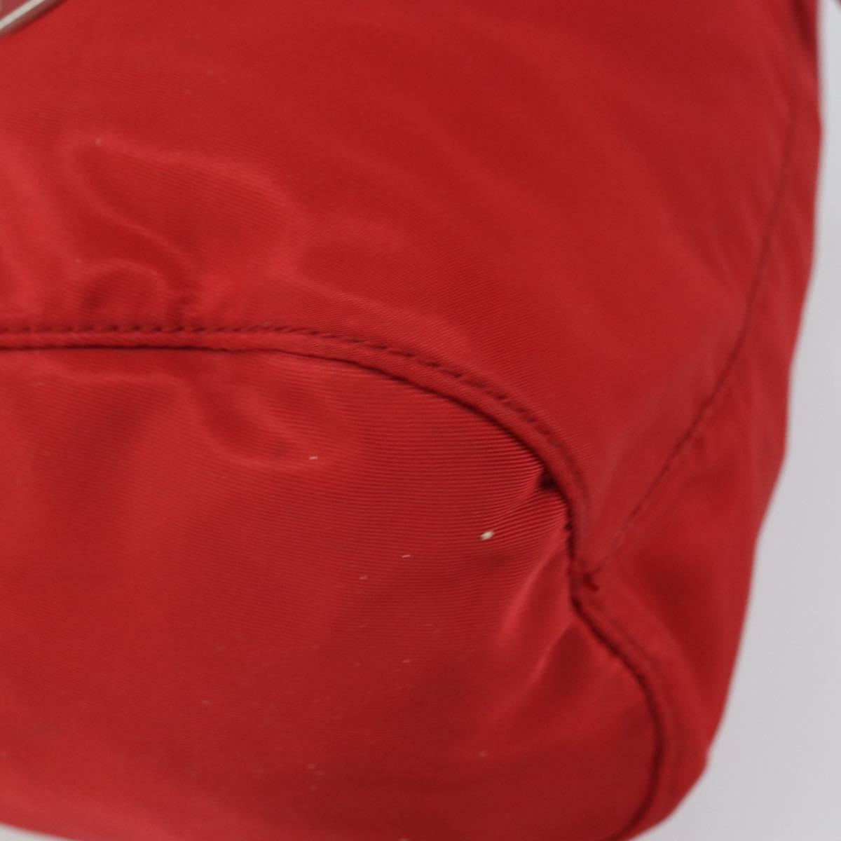 PRADA Purse Pouch Nylon Red Silver Auth SW2097