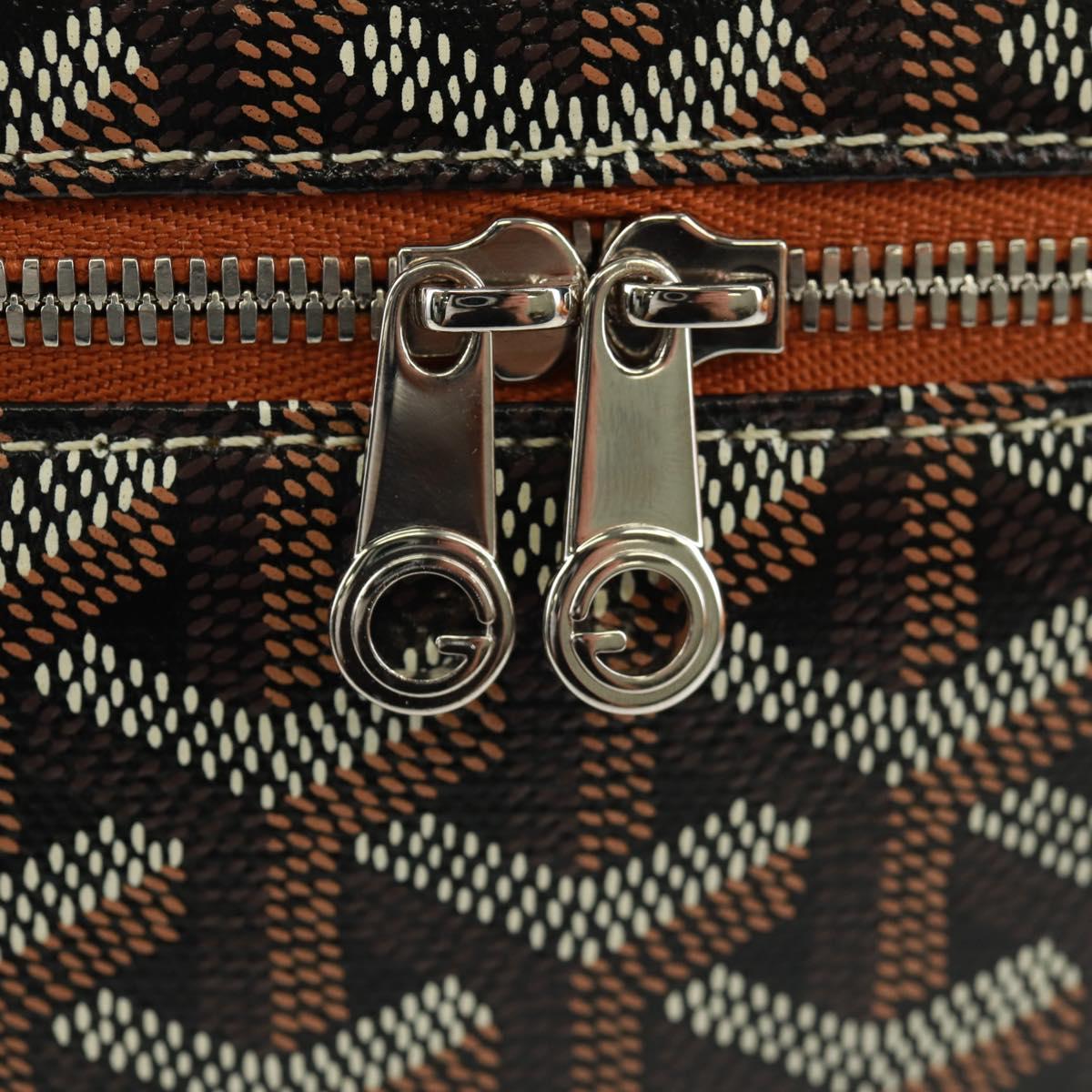 GOYARD Herringbone Vanity Muse PM Bag PVC Leather 2way Brown Auth SW2108SM