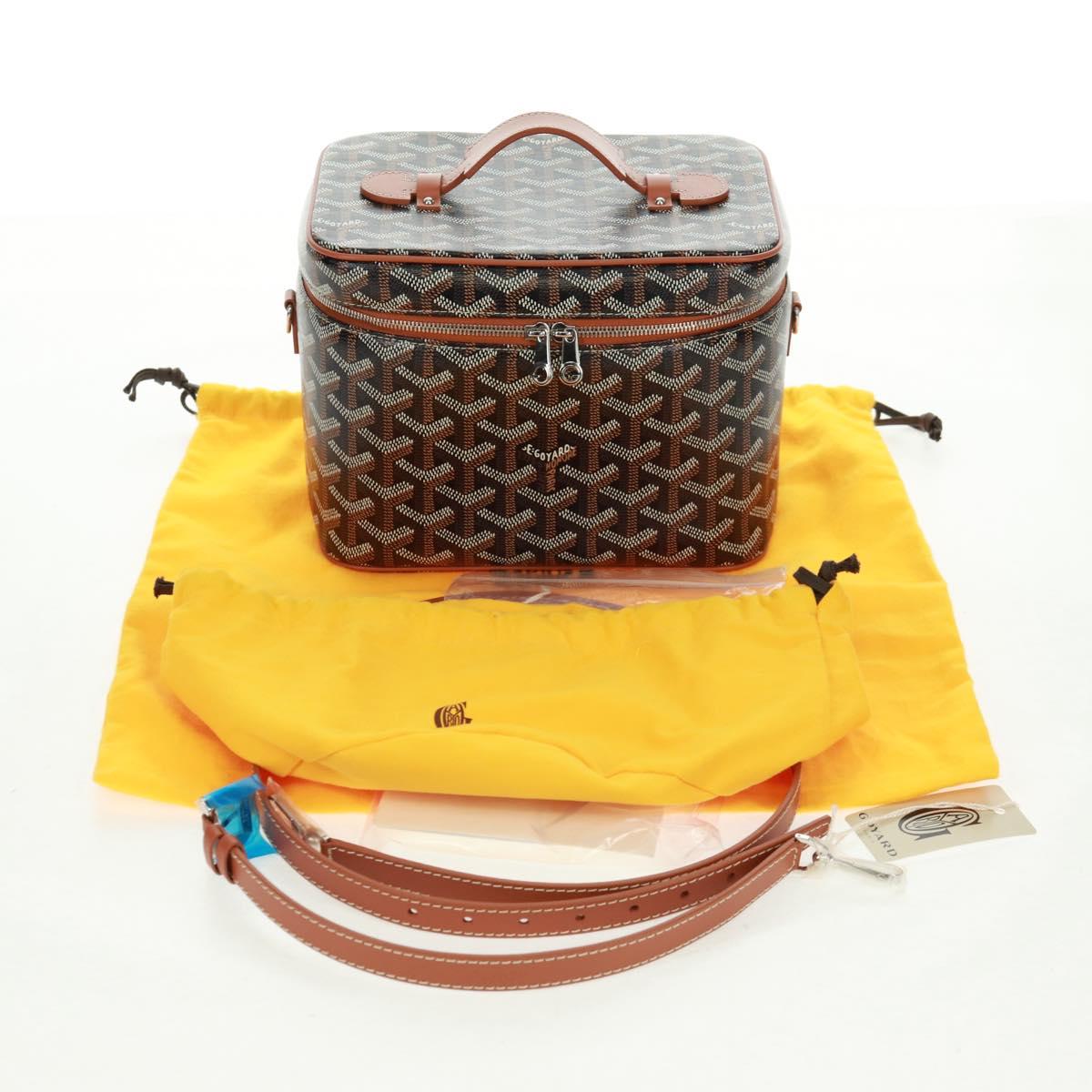 GOYARD Herringbone Vanity Muse PM Bag PVC Leather 2way Brown Auth SW2108SM