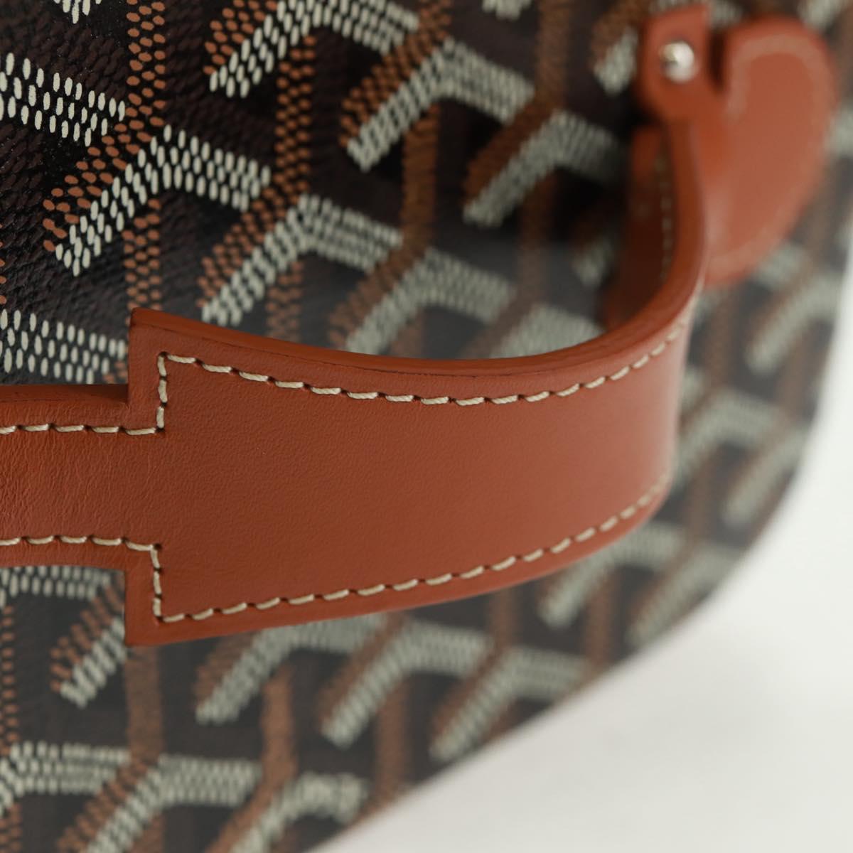 GOYARD Herringbone Vanity Muse PM Bag PVC Leather 2way Brown Auth SW2108SM