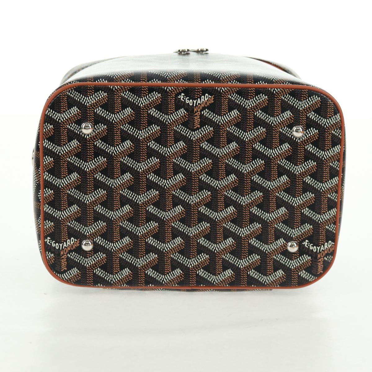 GOYARD Herringbone Vanity Muse PM Bag PVC Leather 2way Brown Auth SW2108SM
