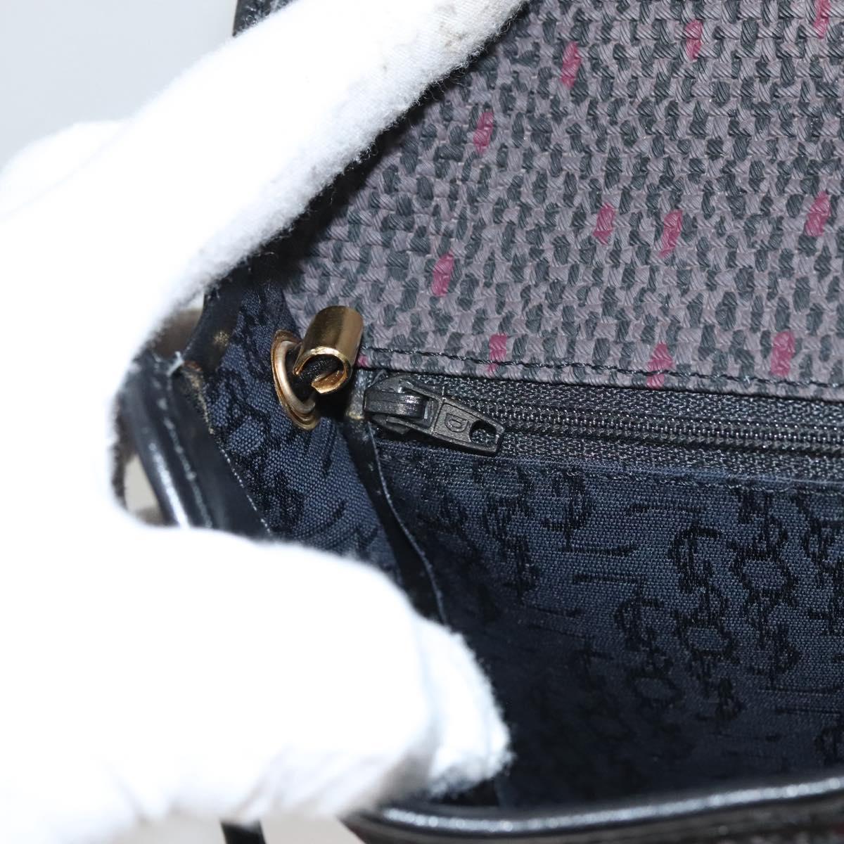 SAINT LAURENT Shoulder Bag Canvas Purple Gold Auth sw211