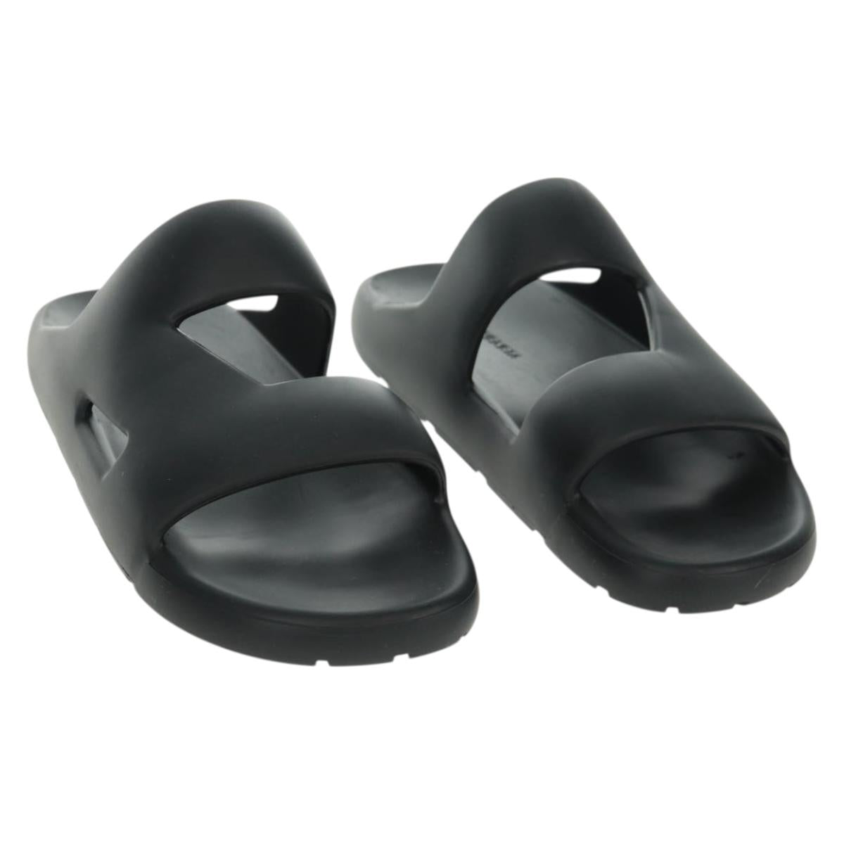BOTTEGA VENETA Band Slide Sandals Rubber 41 Black Auth SW2112SM