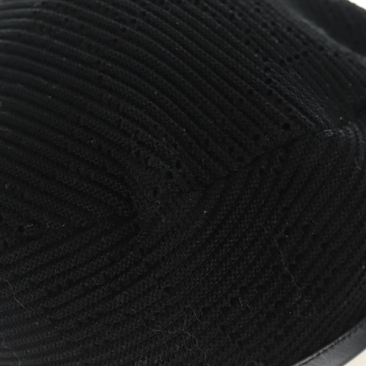 GUCCI Crochet Beret Hat Cotton L Black Auth SW2117SAM