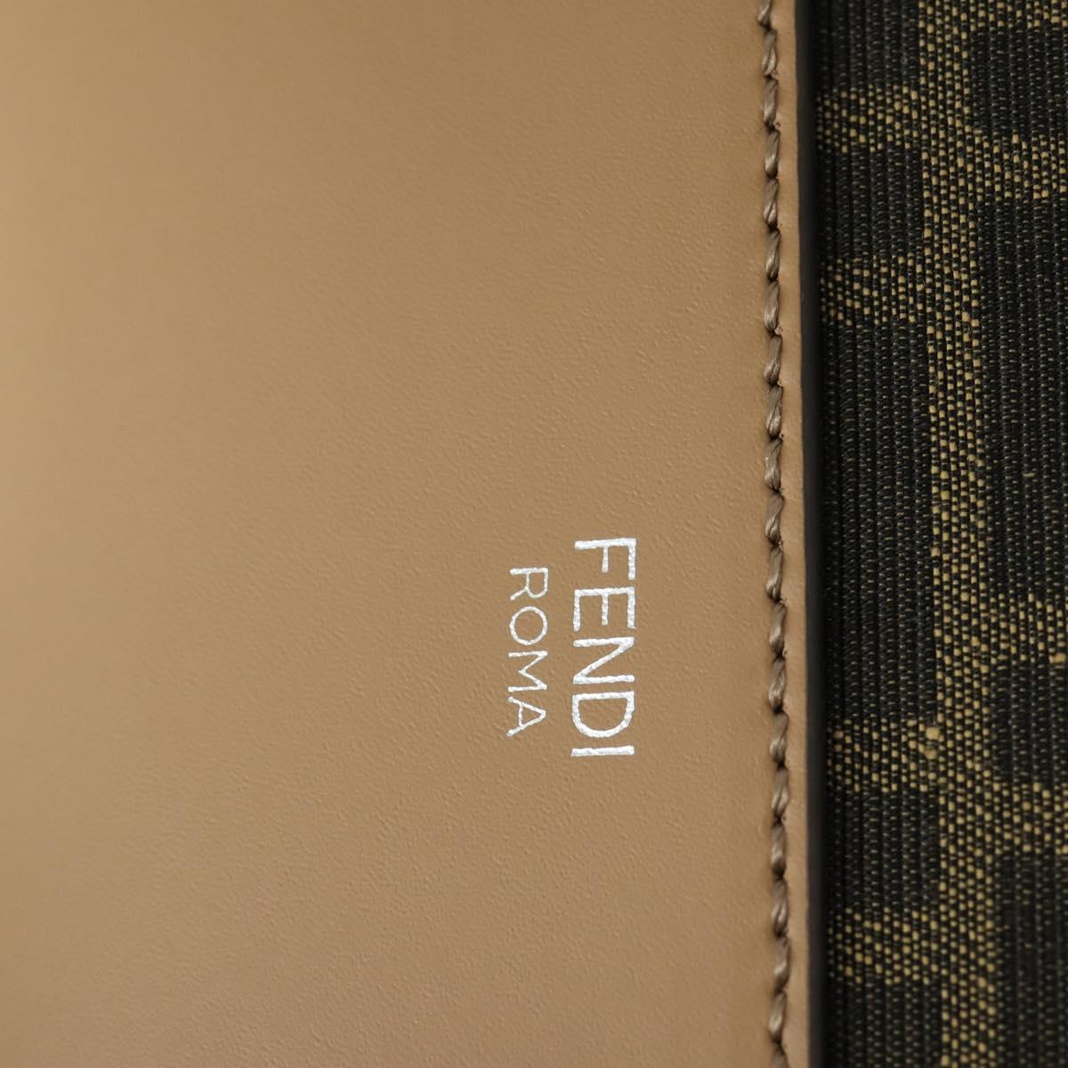 FENDI Zucca Canvas Shoulder Bag Black Brown Silver Auth SW2121SAM