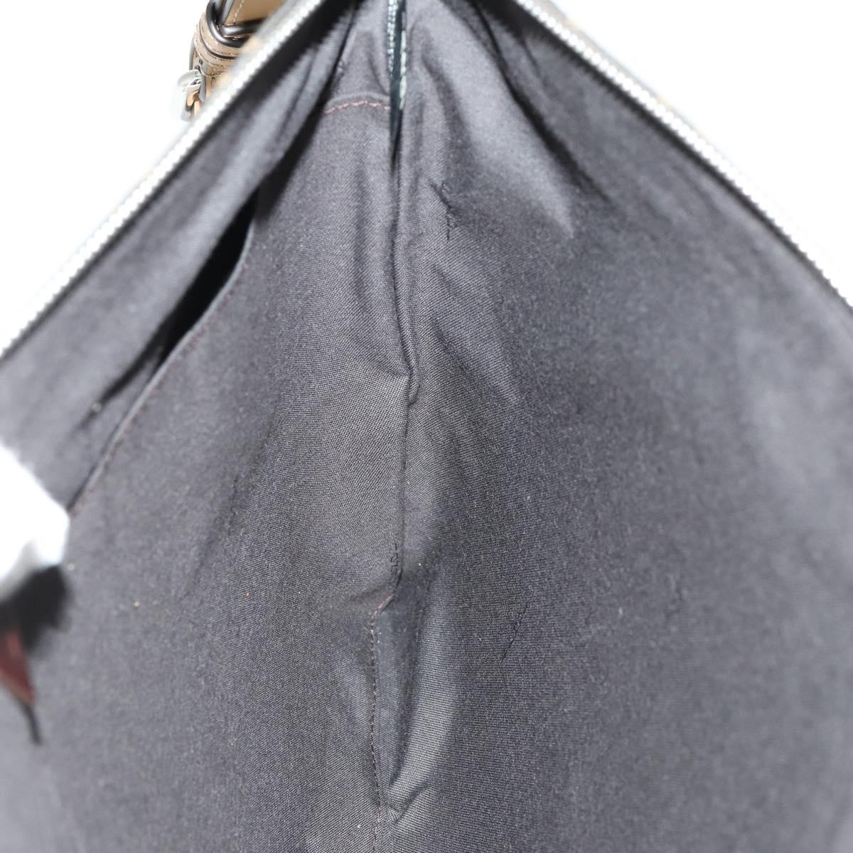 FENDI Zucca Canvas Shoulder Bag Black Brown Silver Auth SW2121SAM