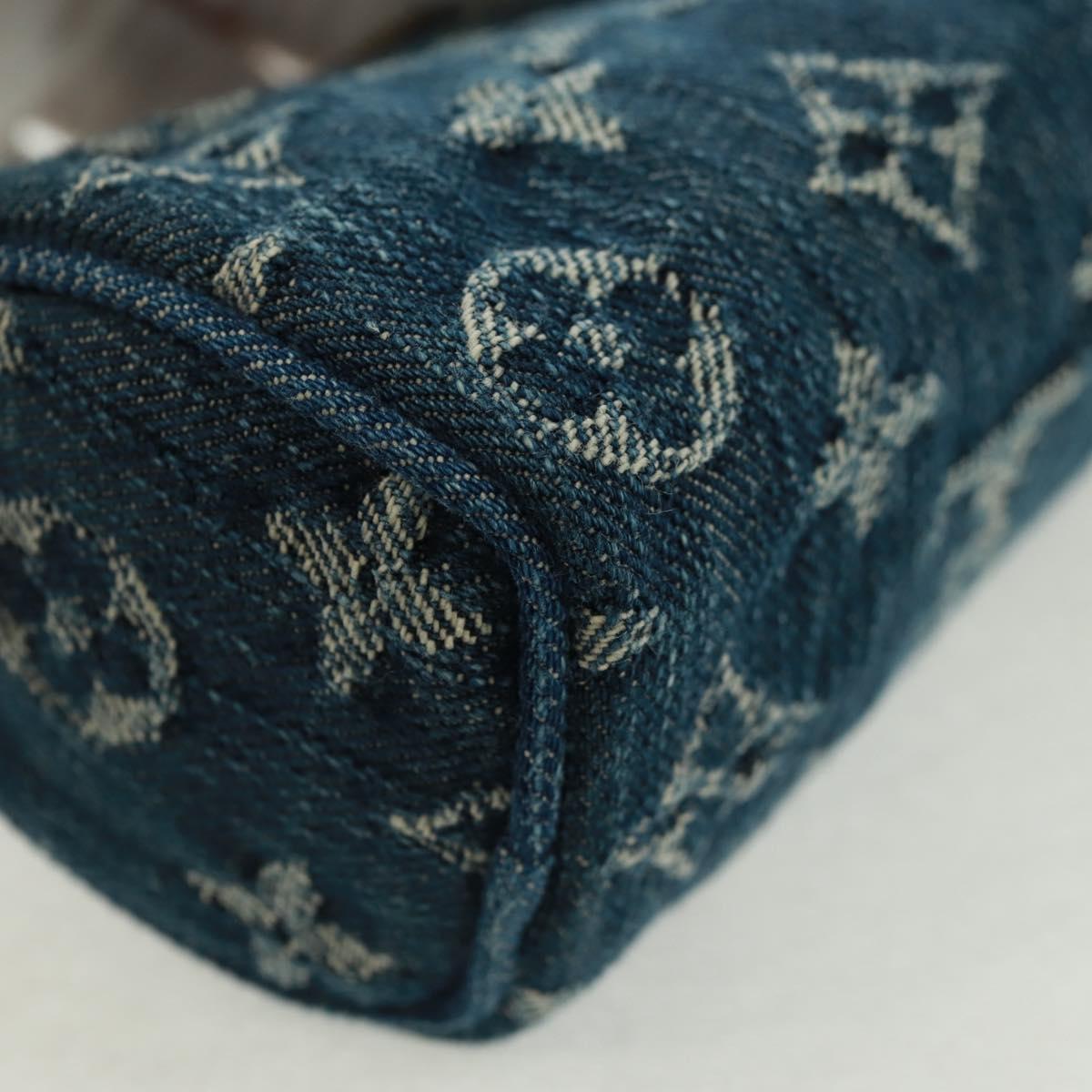 LOUIS VUITTON Monogram Denim Trousse Speedy GM Pouch Blue M95081 Auth SW2123SAV