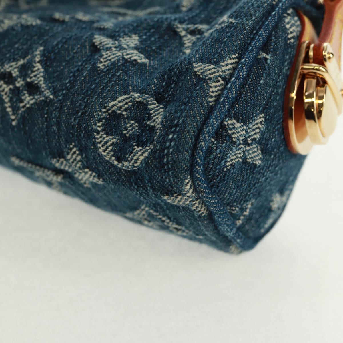 LOUIS VUITTON Monogram Denim Trousse Speedy GM Pouch Blue M95081 Auth SW2123SAV