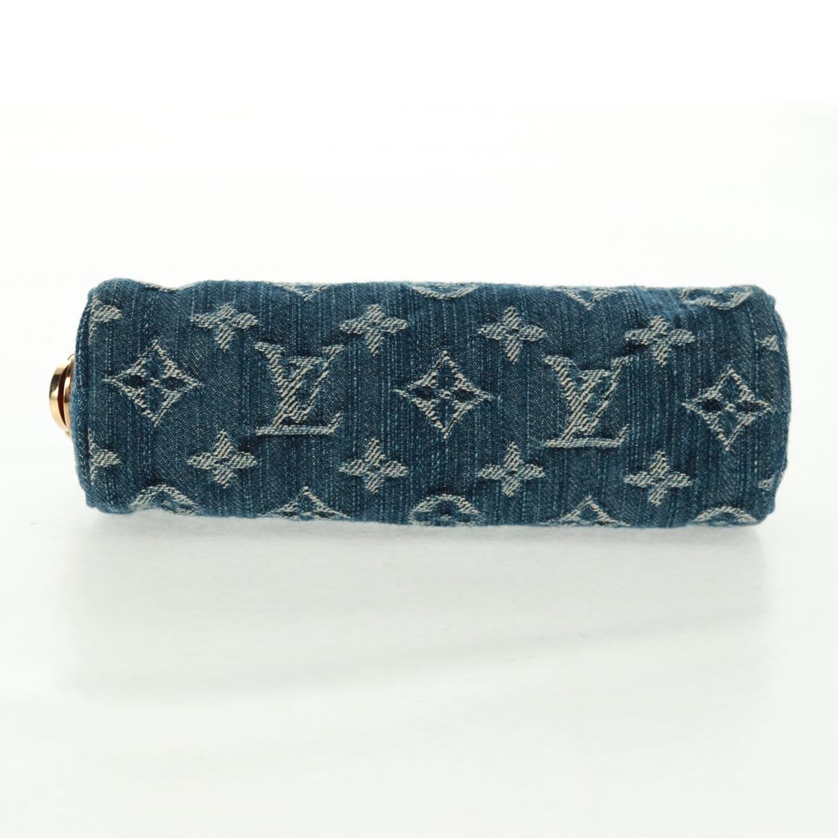 LOUIS VUITTON Monogram Denim Trousse Speedy GM Pouch Blue M95081 Auth SW2123SAV