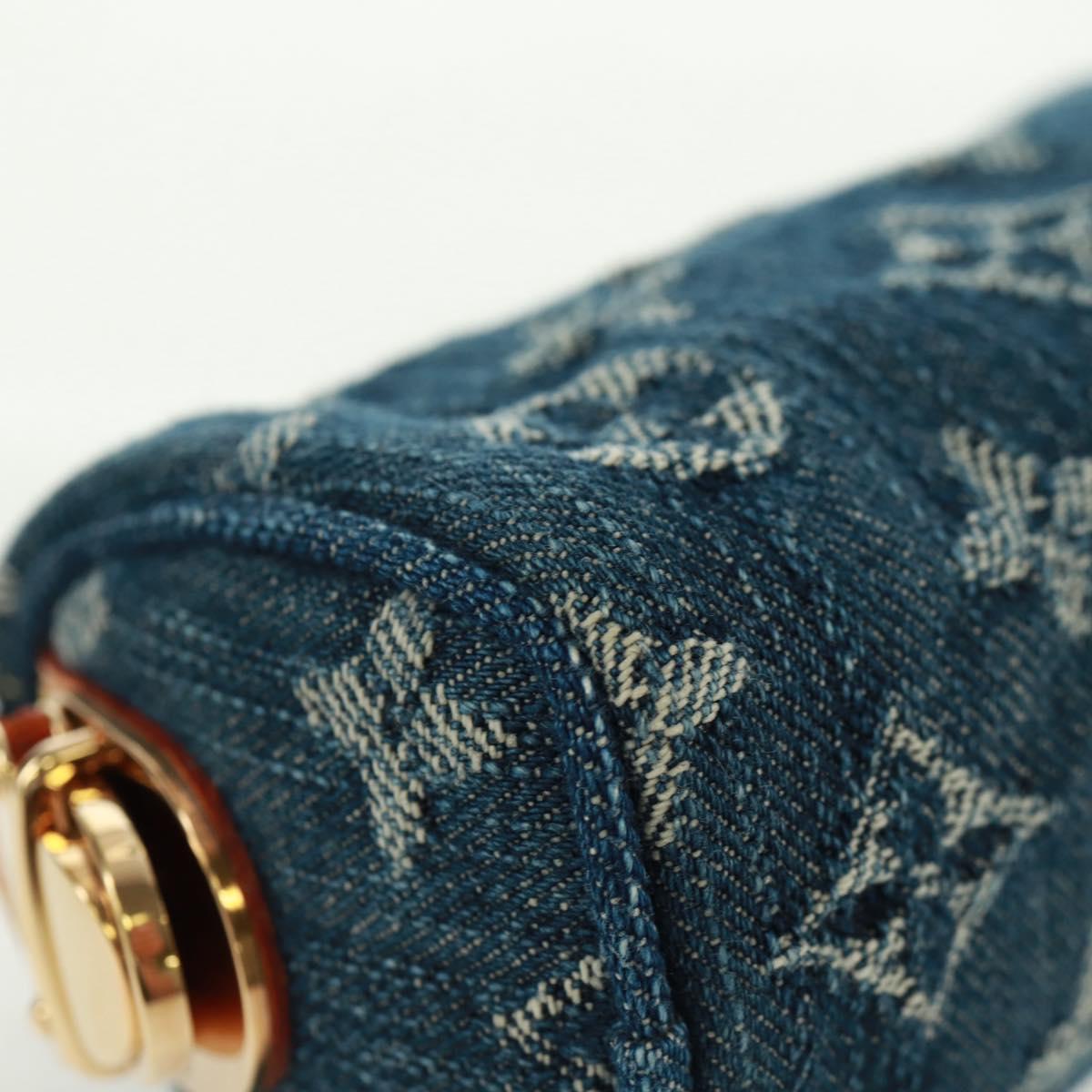 LOUIS VUITTON Monogram Denim Trousse Speedy GM Pouch Blue M95081 Auth SW2123SAV