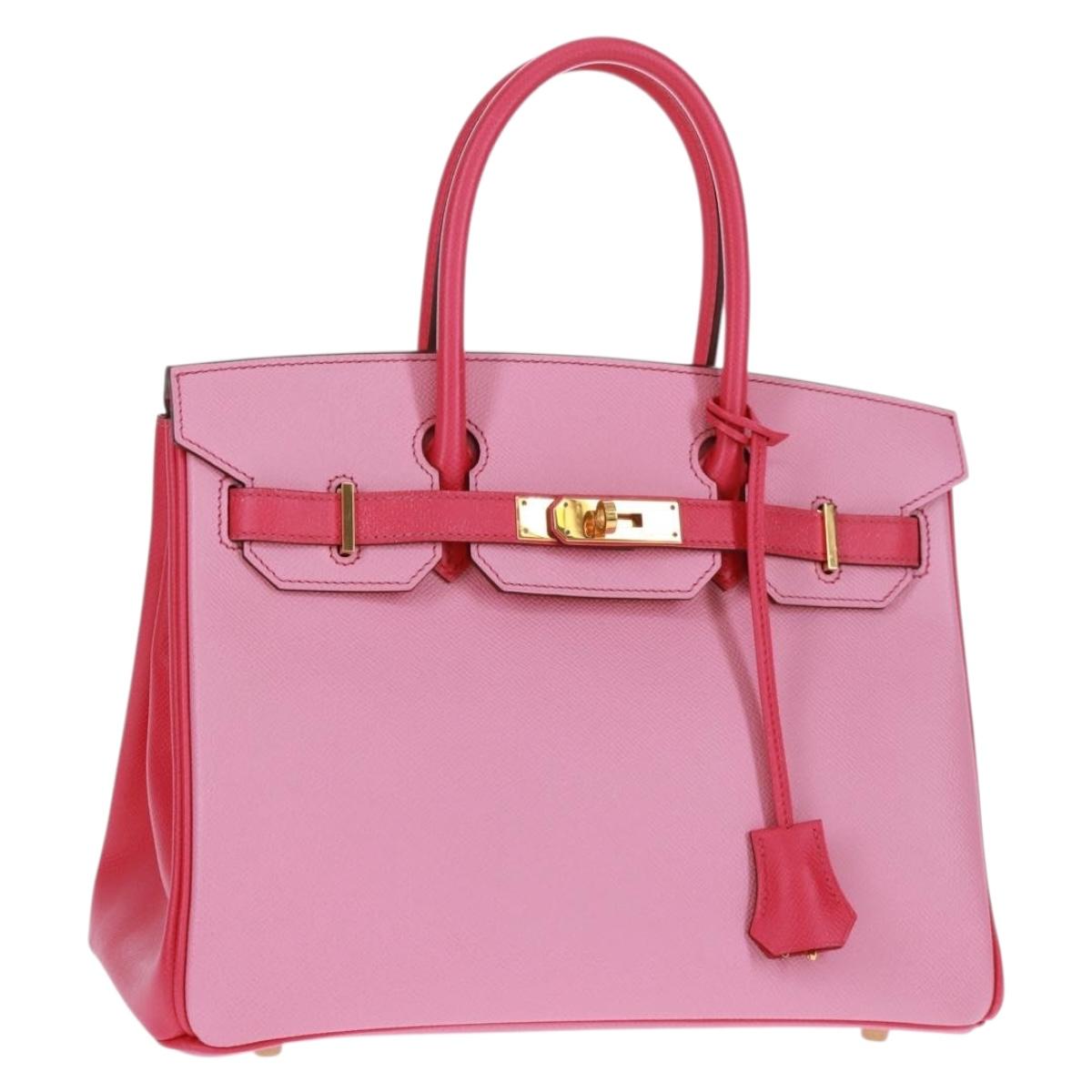 HERMES Birkin 30 Bag Leather SPO Gold Rose Confetti x Rose Tyrian Auth SW2128SM