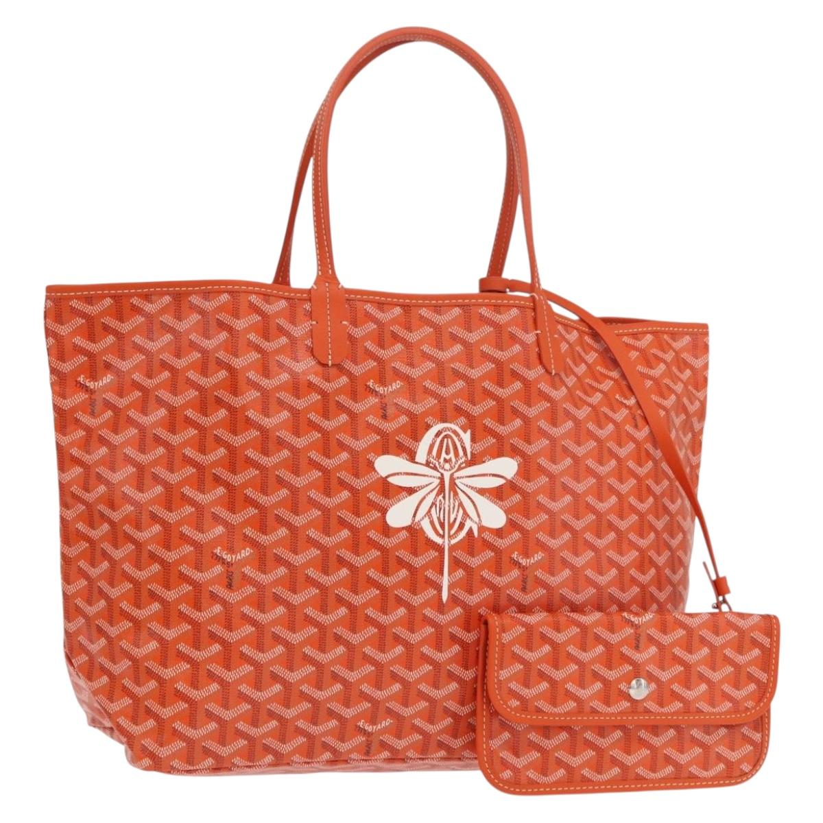 GOYARD Herringbone Saint Louis PM Tote Bag PVC Orange Auth SW2131SM