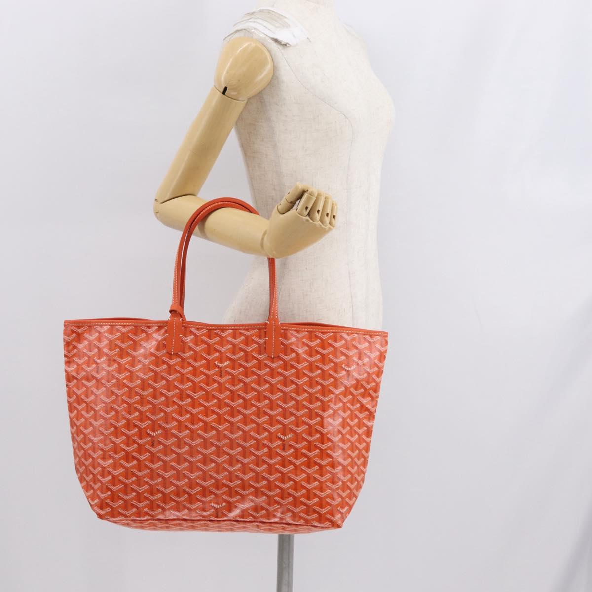 GOYARD Herringbone Saint Louis PM Tote Bag PVC Orange Auth SW2131SM