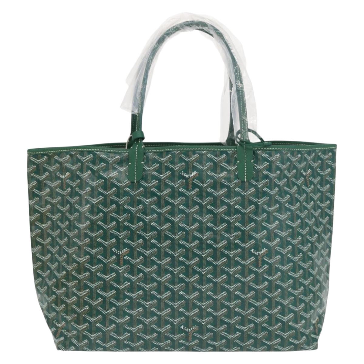 GOYARD Herringbone Saint Louis PM Tote Bag PVC Green Auth SW2132SM