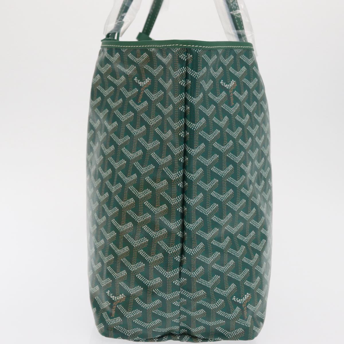 GOYARD Herringbone Saint Louis PM Tote Bag PVC Green Auth SW2132SM