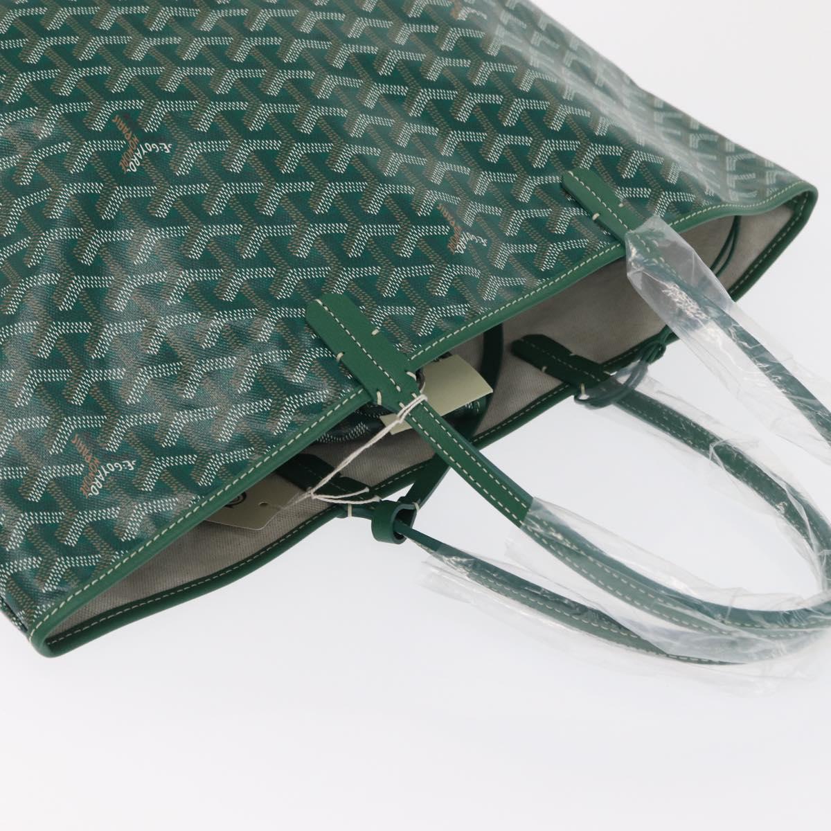 GOYARD Herringbone Saint Louis PM Tote Bag PVC Green Auth SW2132SM
