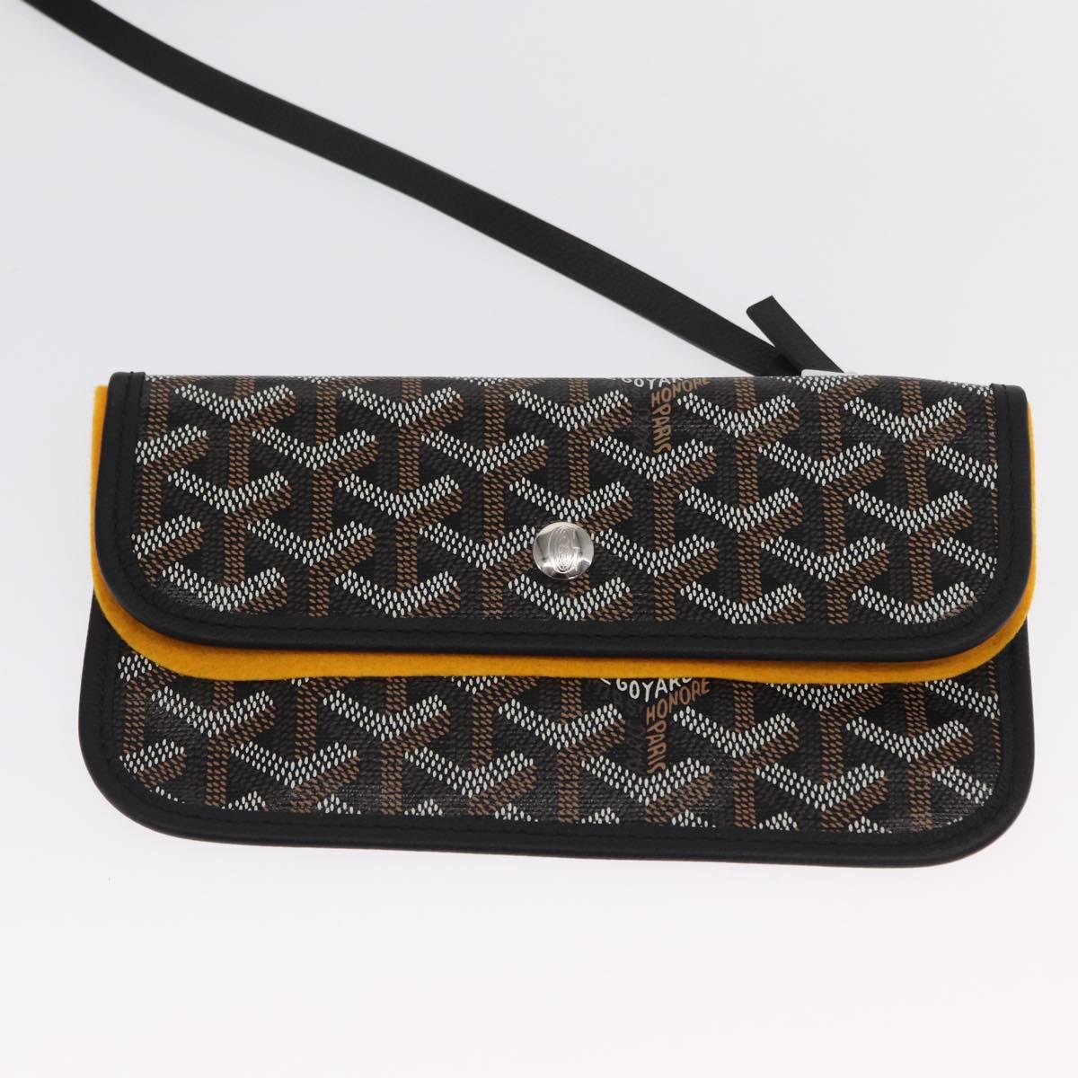 GOYARD Herringbone Saint Louis PM Tote Bag PVC Black Auth SW2134SM