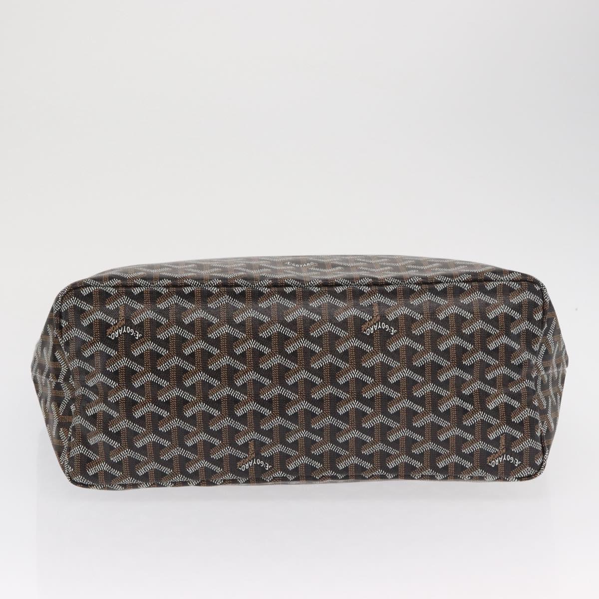 GOYARD Herringbone Saint Louis PM Tote Bag PVC Black Auth SW2134SM