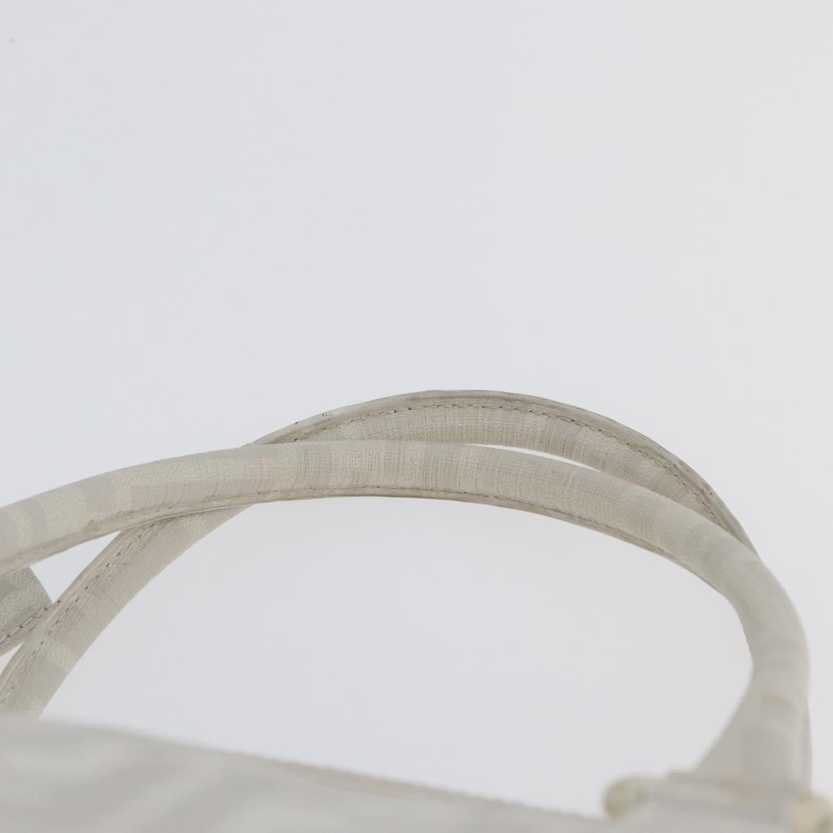 FENDI Zucca Canvas Boston Bag White Silver Auth SW2152V