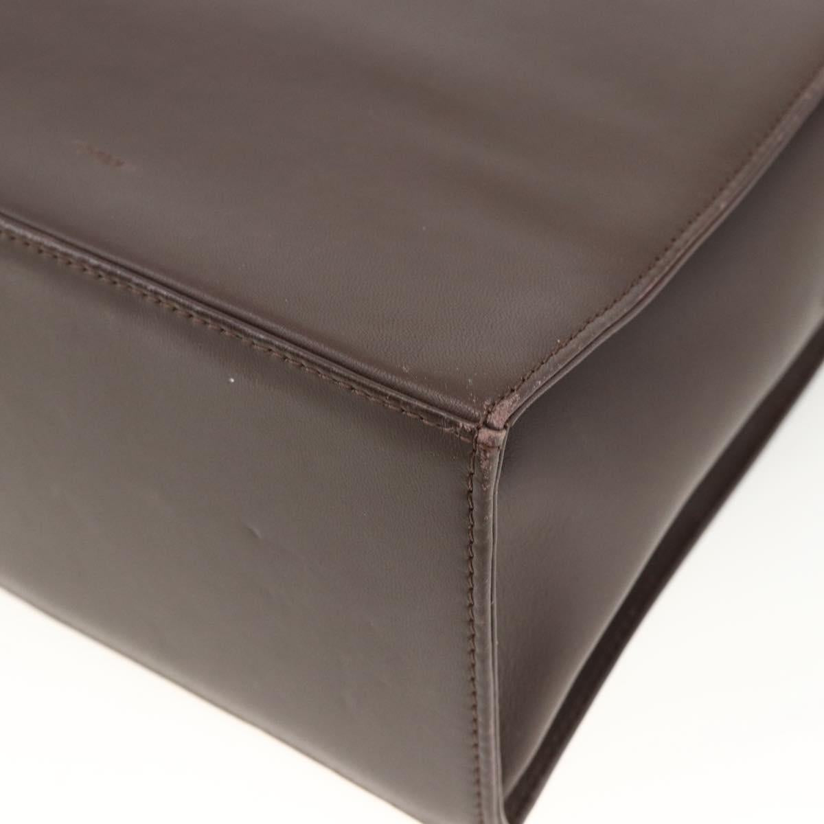 SAINT LAURENT Hand Bag Suede Brown Silver Auth SW2155