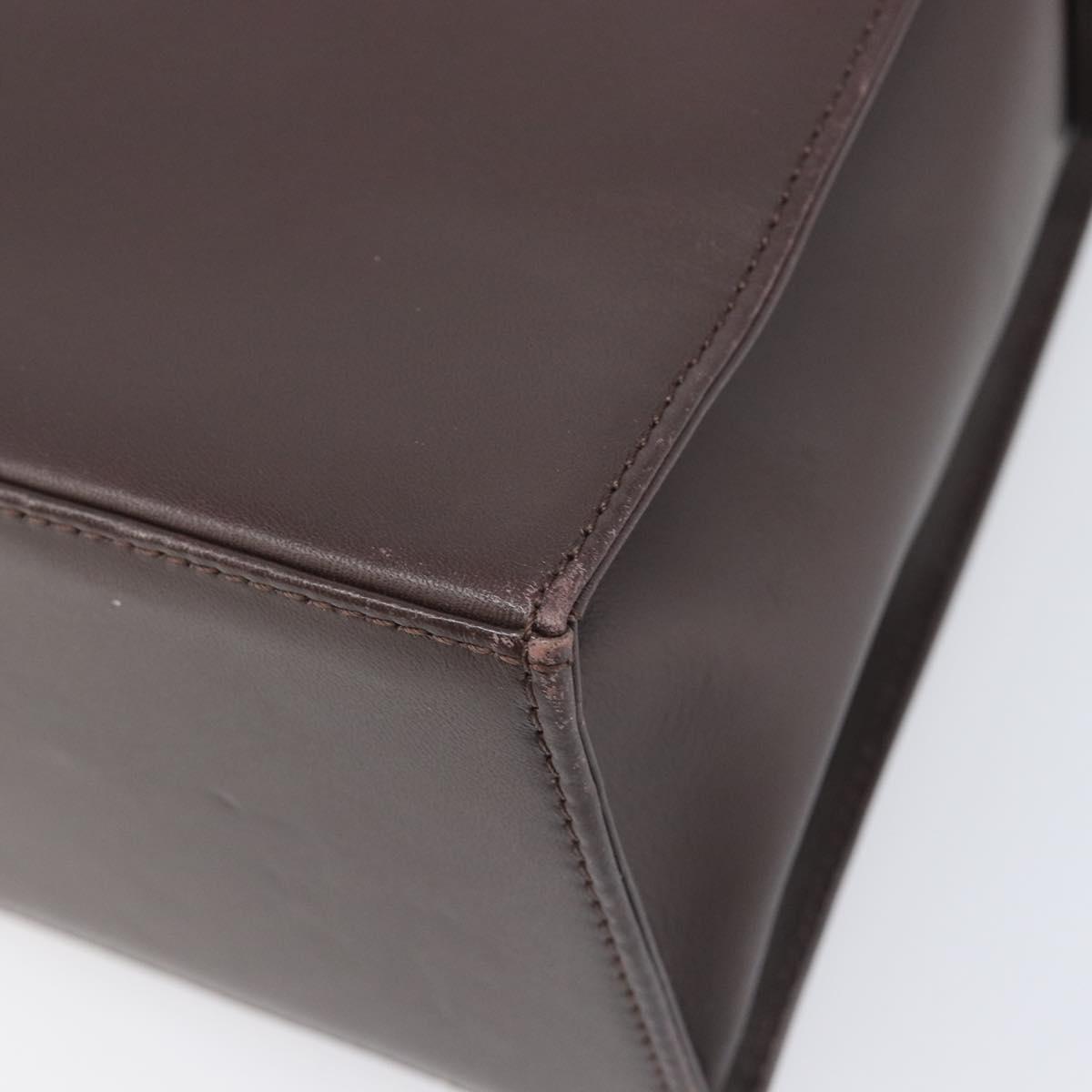 SAINT LAURENT Hand Bag Suede Brown Silver Auth SW2155