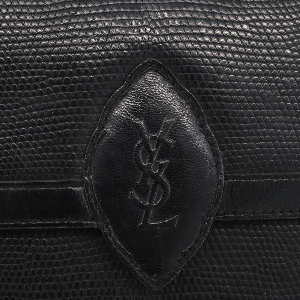 SAINT LAURENT Shoulder Bag Leather Black Auth SW2162A