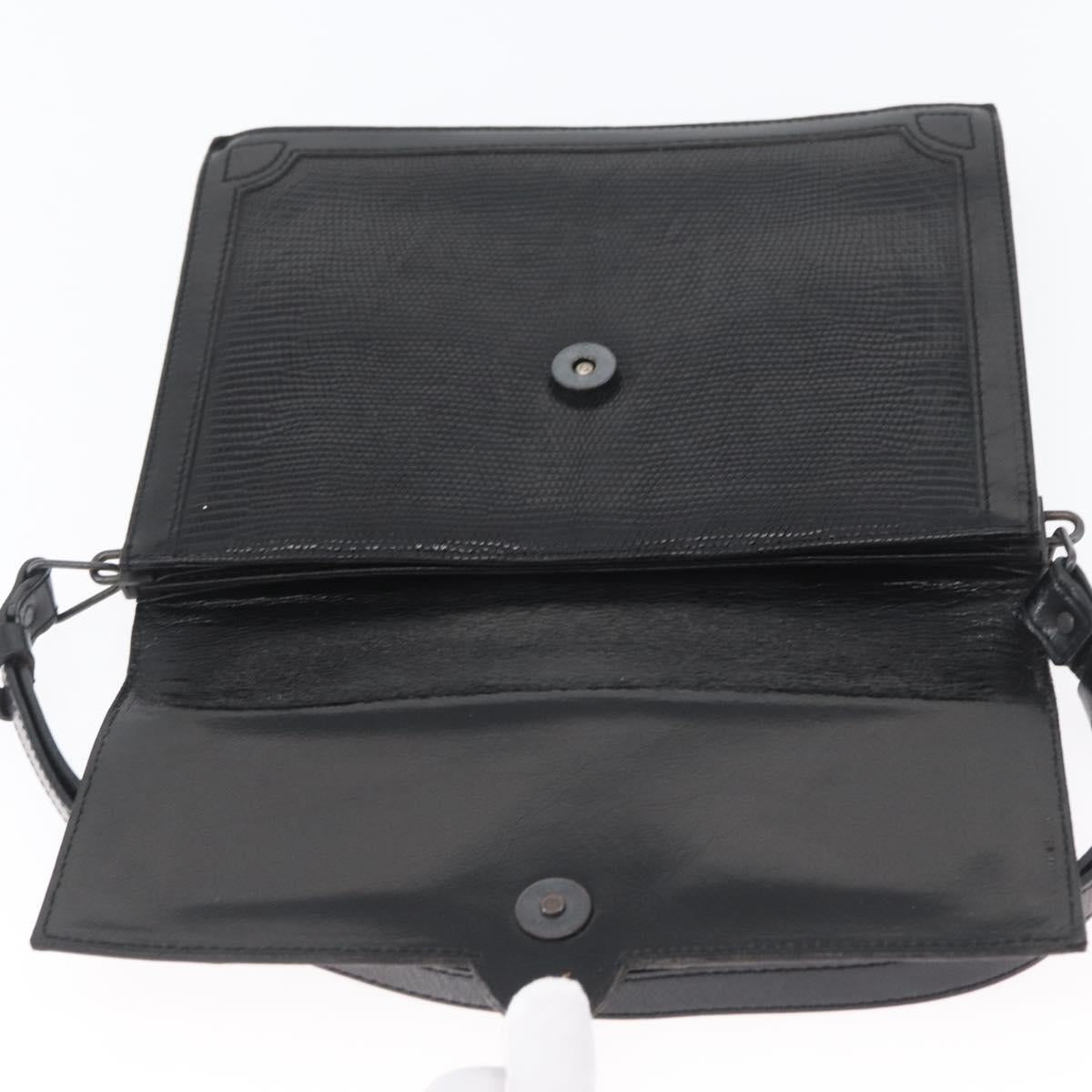 SAINT LAURENT Shoulder Bag Leather Black Auth SW2162A