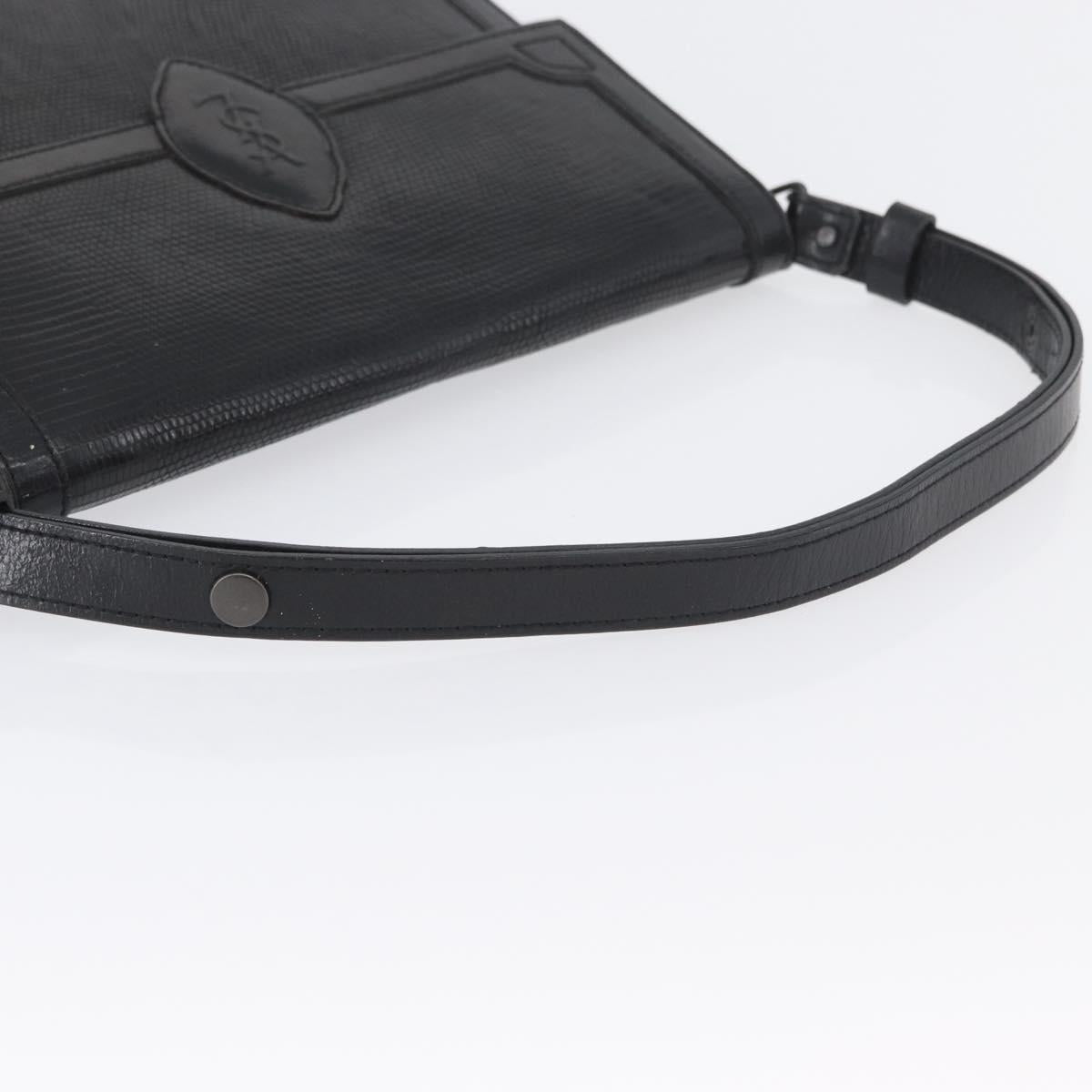 SAINT LAURENT Shoulder Bag Leather Black Auth SW2162A