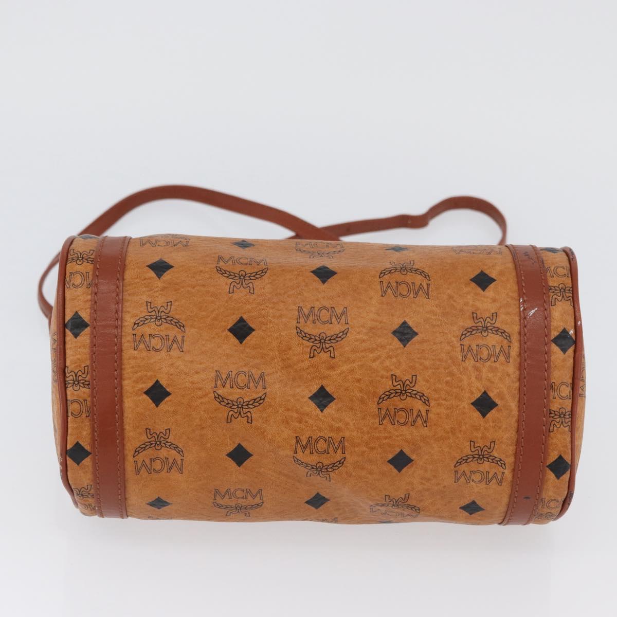 MCM Vicetos Logogram Shoulder Bag PVC Leather Brown Gold Auth SW2164A