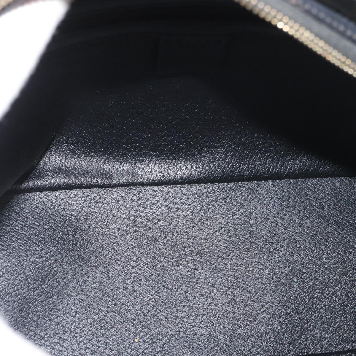 CELINE Macadam Canvas Hand Bag PVC Leather Black Gold Auth SW2171A