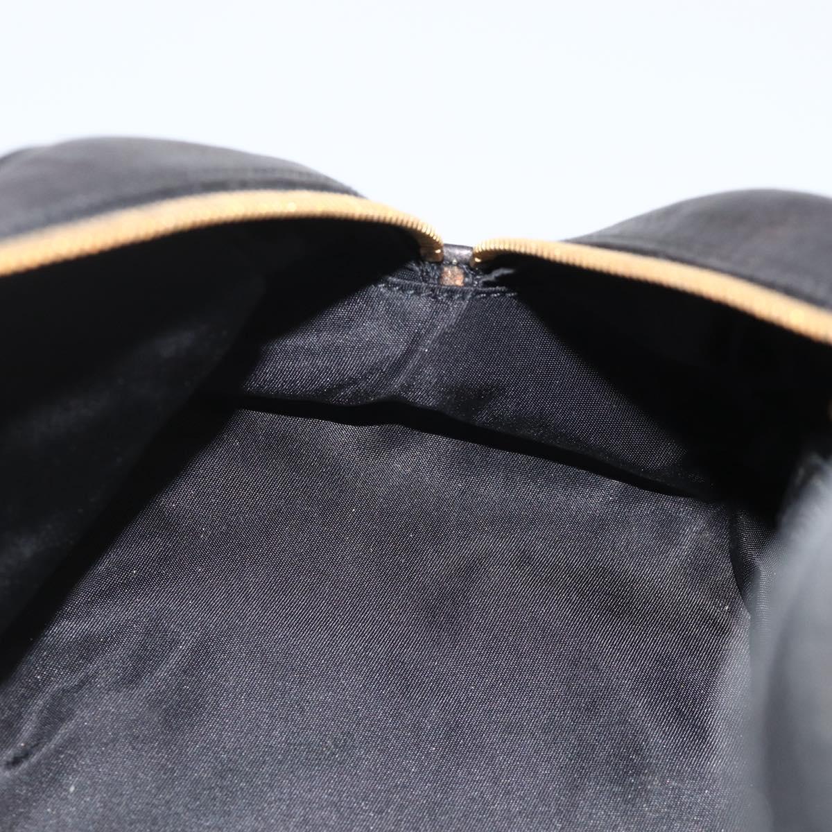 Christian Dior Trotter Canvas Hand Bag Black Gold Auth SW2172A