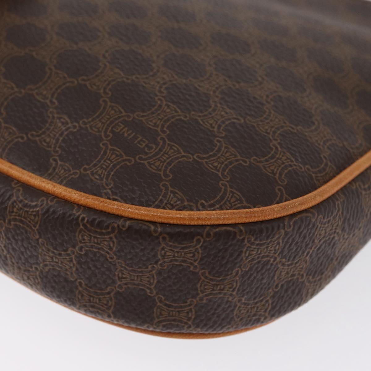 CELINE Macadam Canvas Hand Bag PVC Leather Brown Gold Auth SW2174A