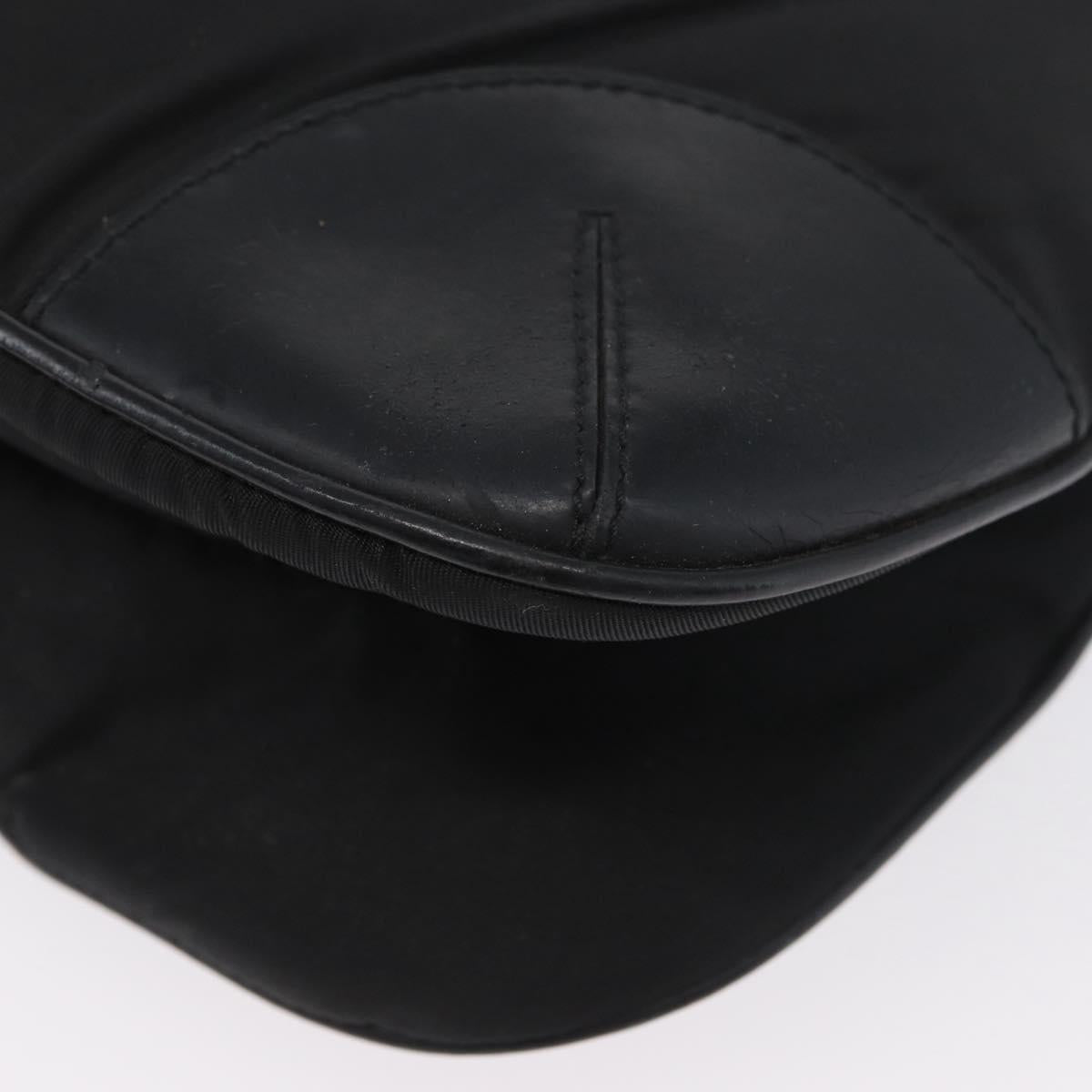 PRADA Shoulder Bag Nylon Leather Silver Black Auth SW2177A