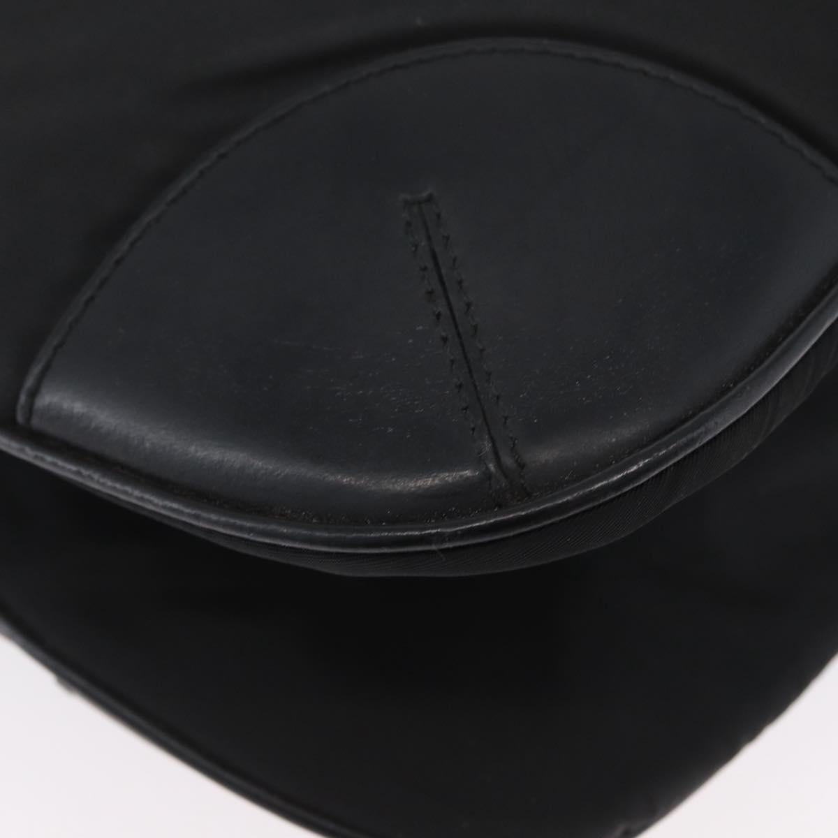PRADA Shoulder Bag Nylon Leather Silver Black Auth SW2177A