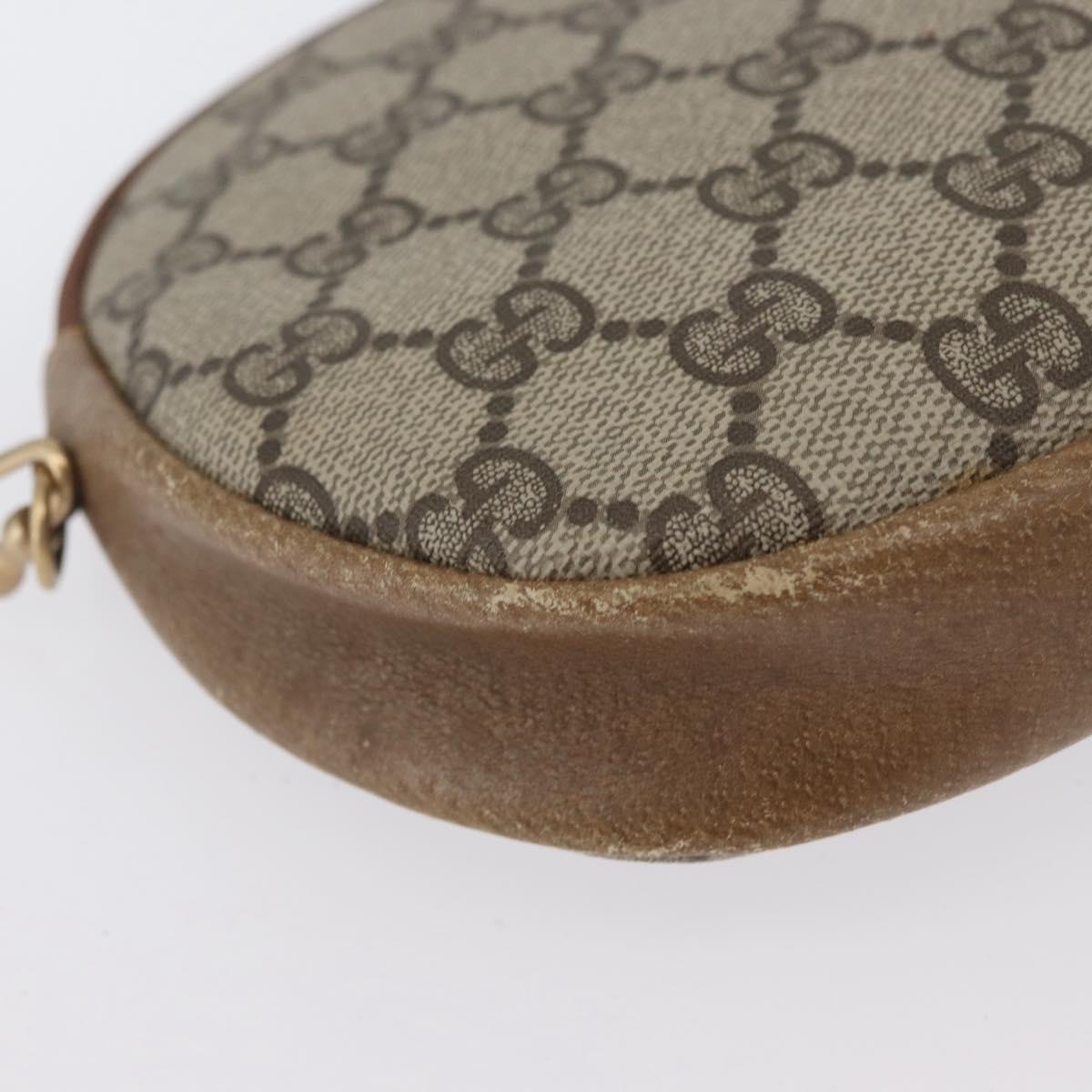 GUCCI GG Supreme Shoulder Bag PVC Beige Gold Auth SW2190