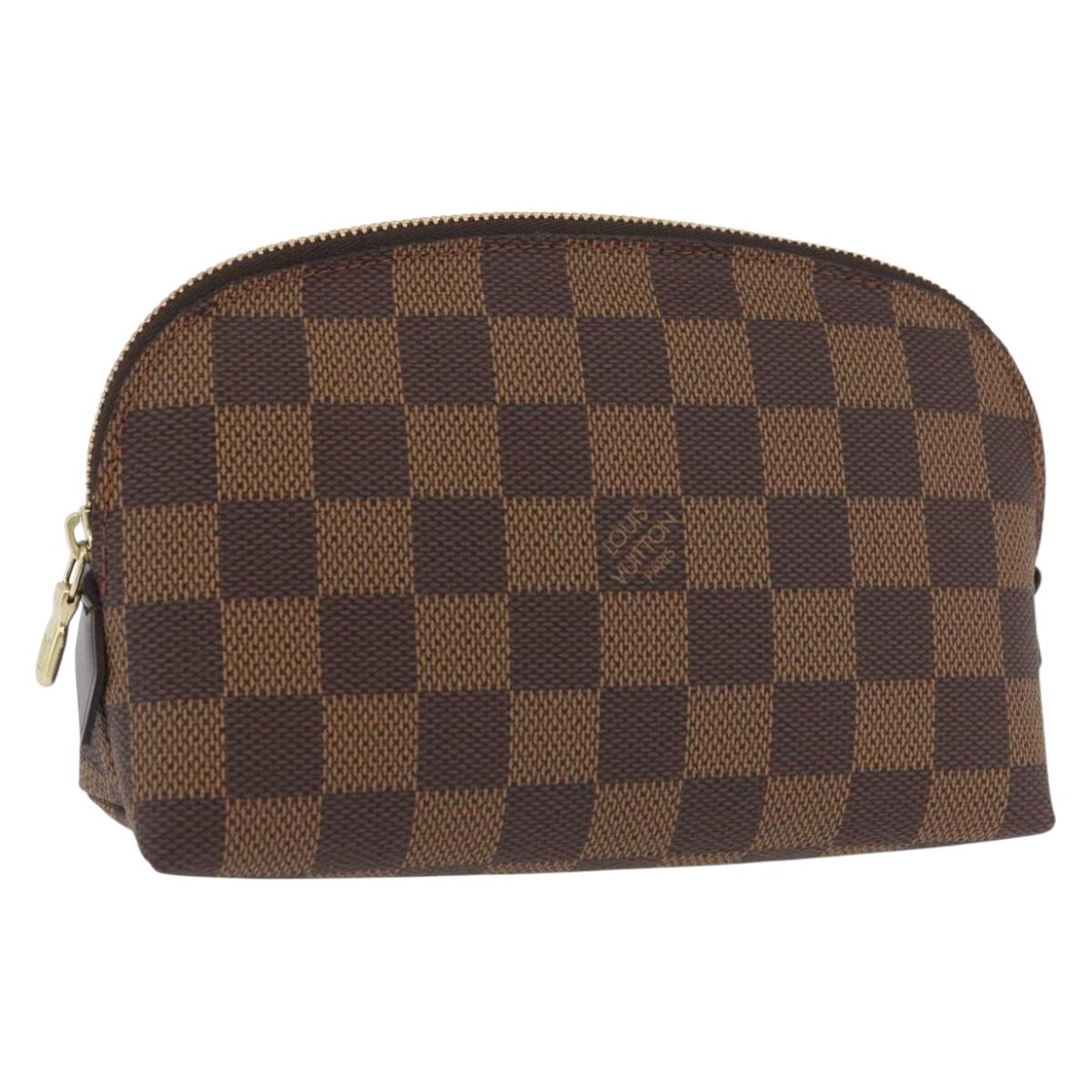 LOUIS VUITTON Damier Ebene Pochette Cosmetic PM Pouch N47516 LV Auth SW2192