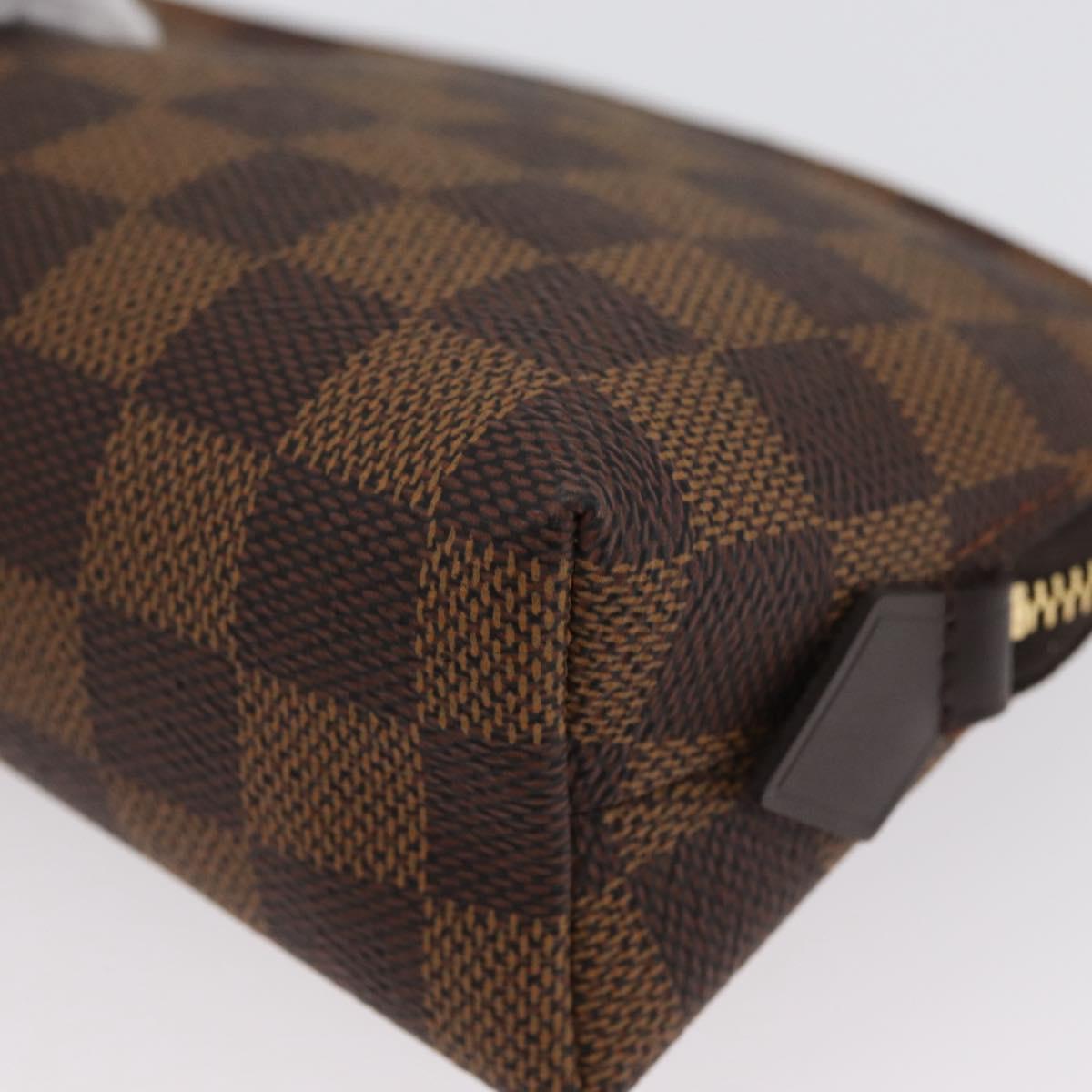 LOUIS VUITTON Damier Ebene Pochette Cosmetic PM Pouch N47516 LV Auth SW2192
