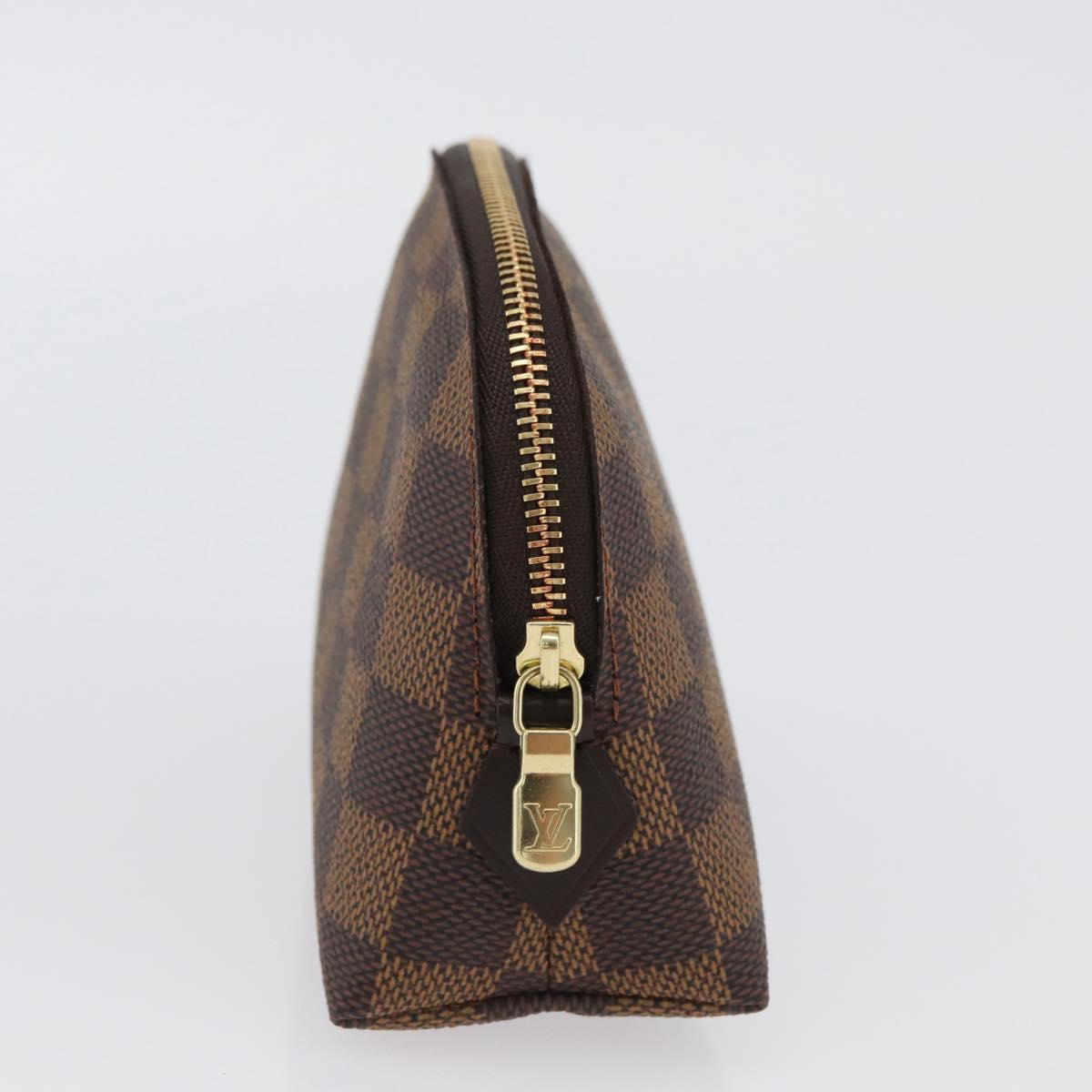 LOUIS VUITTON Damier Ebene Pochette Cosmetic PM Pouch N47516 LV Auth SW2192