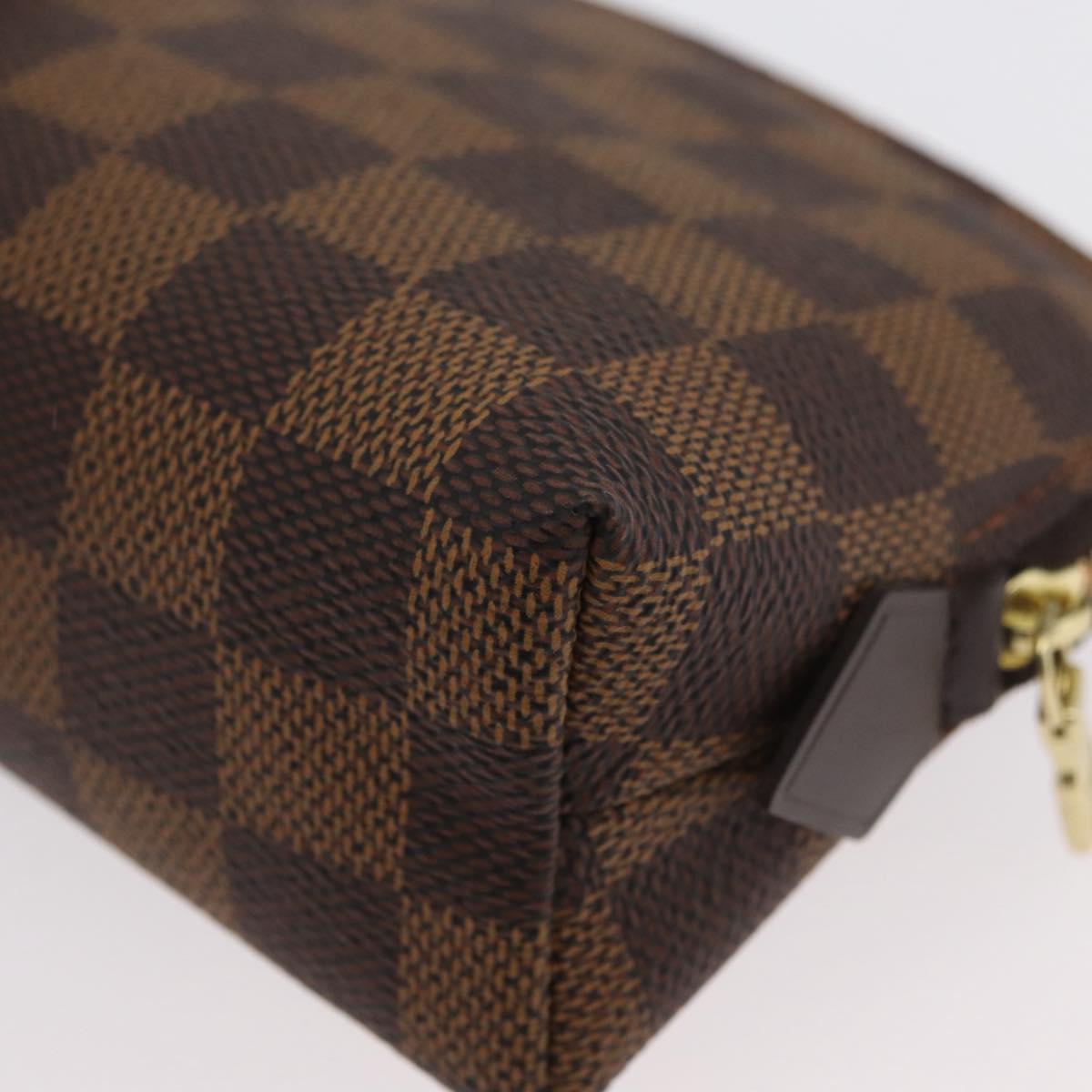 LOUIS VUITTON Damier Ebene Pochette Cosmetic PM Pouch N47516 LV Auth SW2192