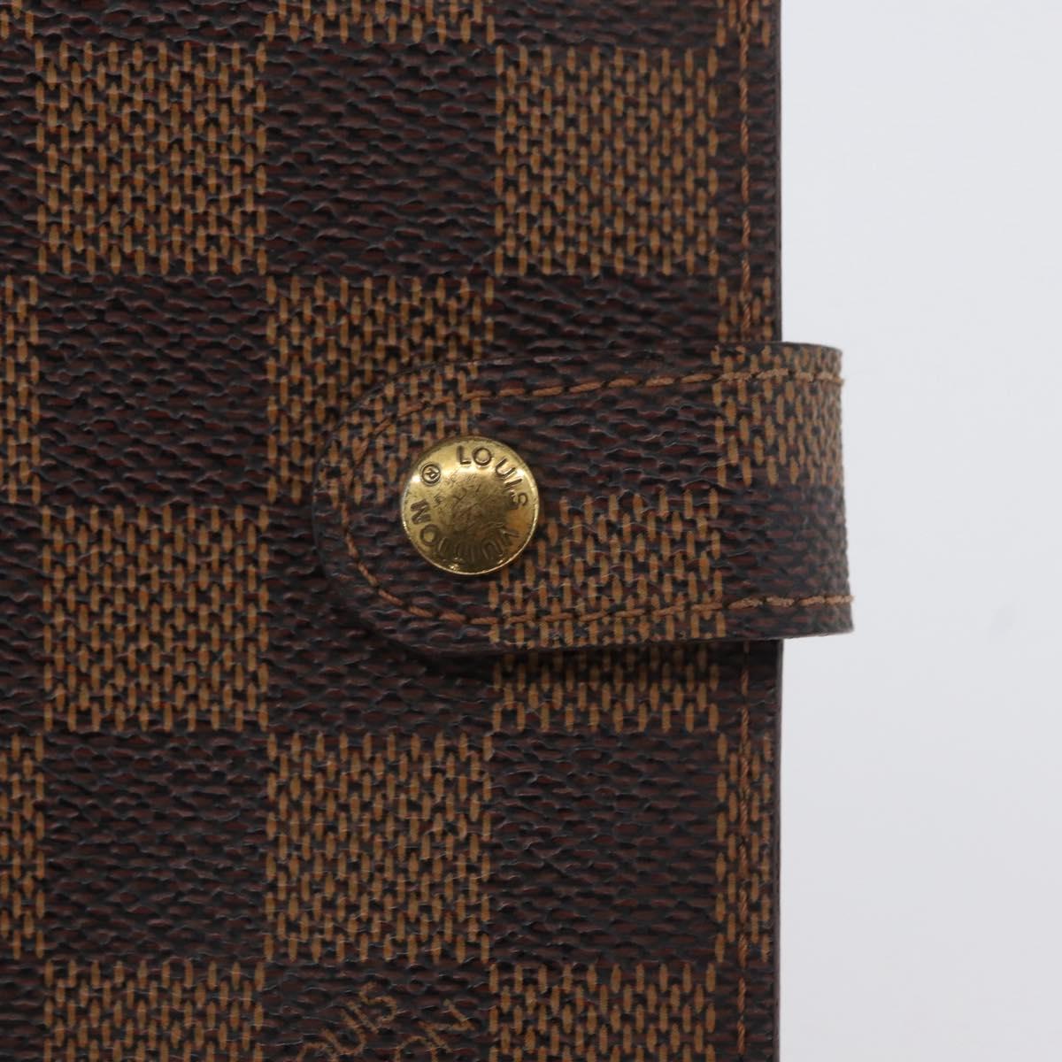 LOUIS VUITTON Damier Ebene Agenda PM Day Planner Cover R20700 LV Auth SW2194