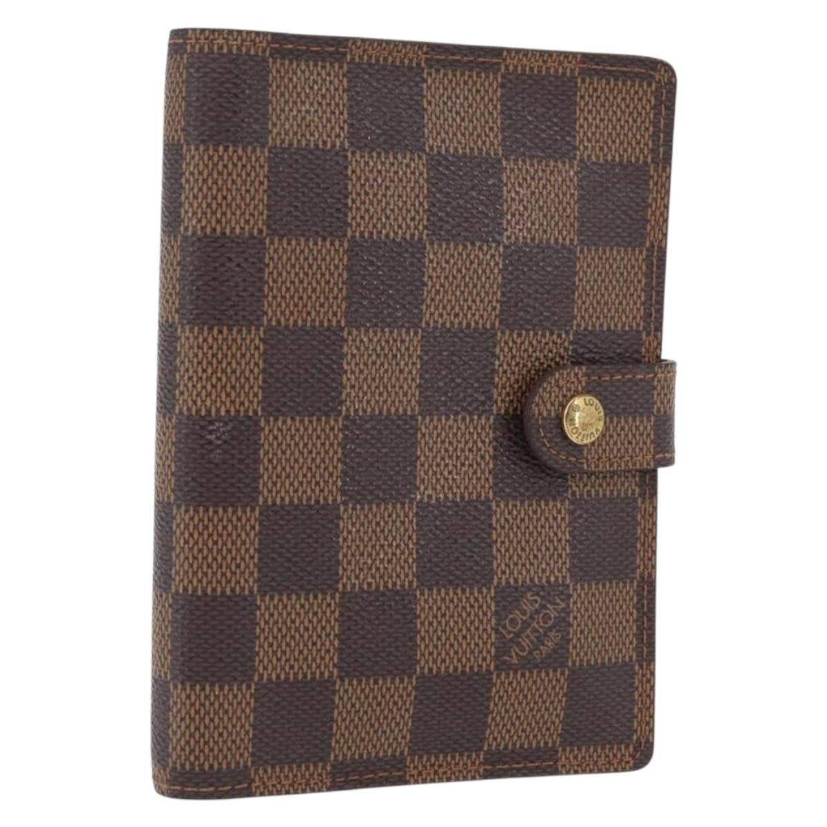 LOUIS VUITTON Damier Ebene Agenda PM Day Planner Cover R20700 LV Auth SW2194