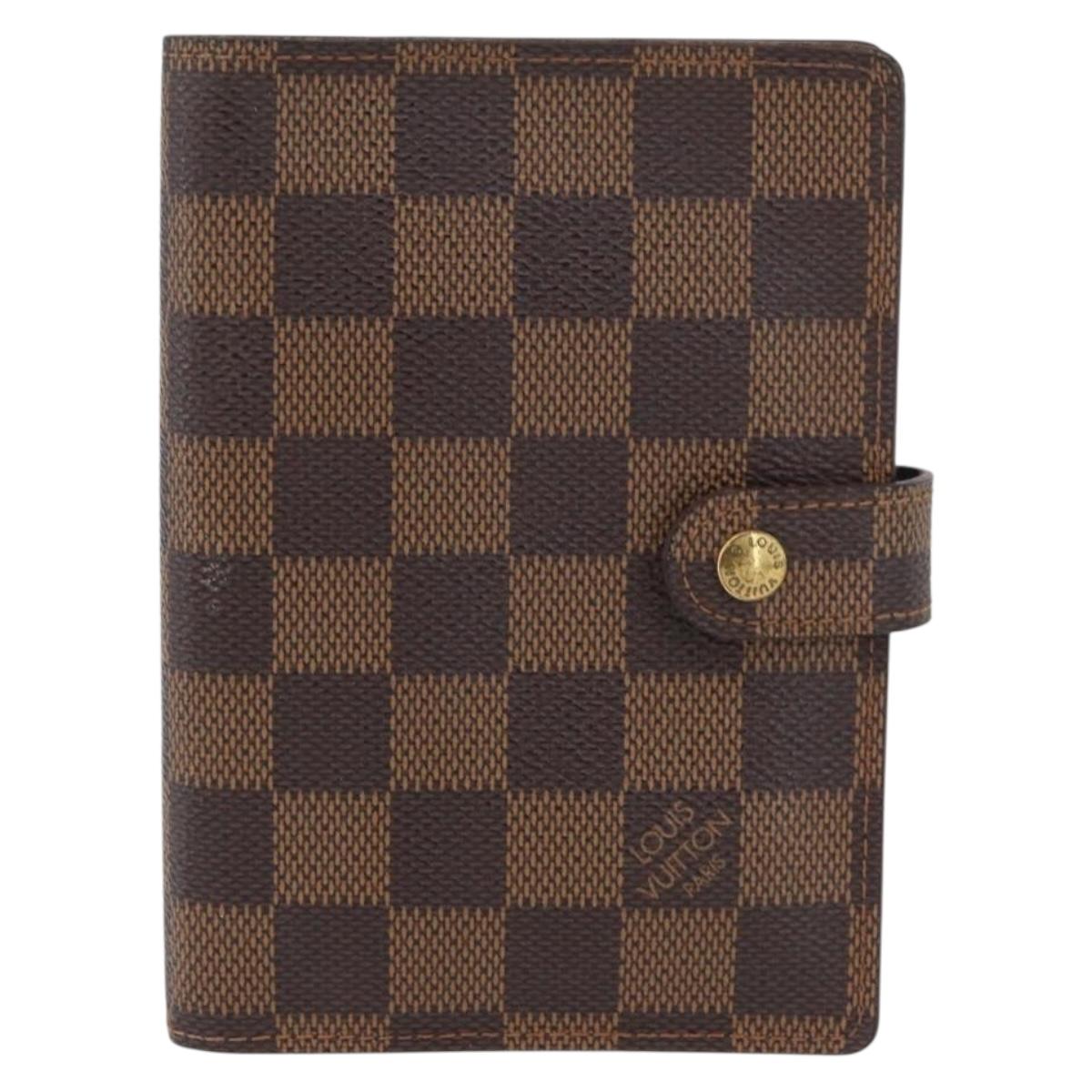 LOUIS VUITTON Damier Ebene Agenda PM Day Planner Cover R20700 LV Auth SW2194