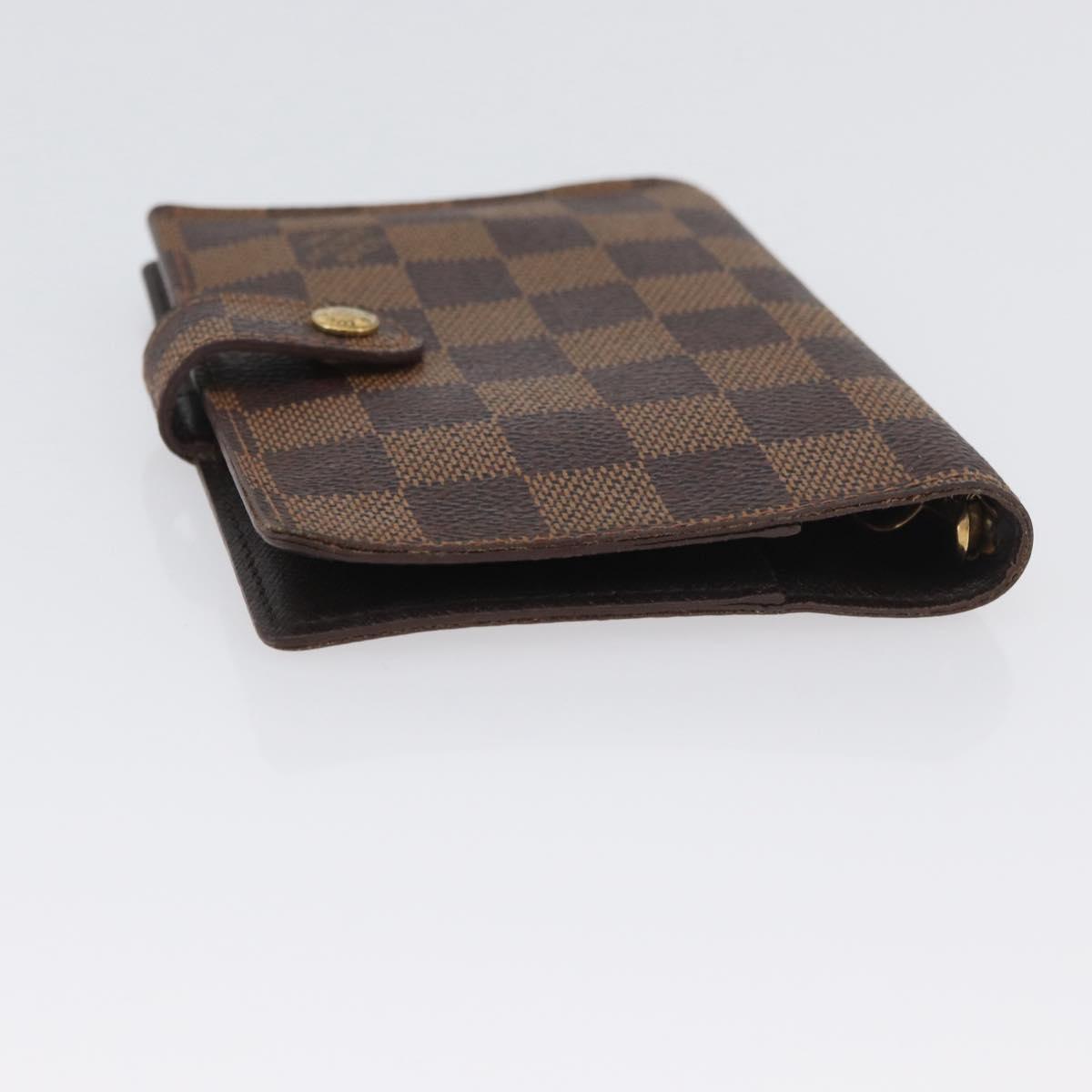 LOUIS VUITTON Damier Ebene Agenda PM Day Planner Cover R20700 LV Auth SW2194