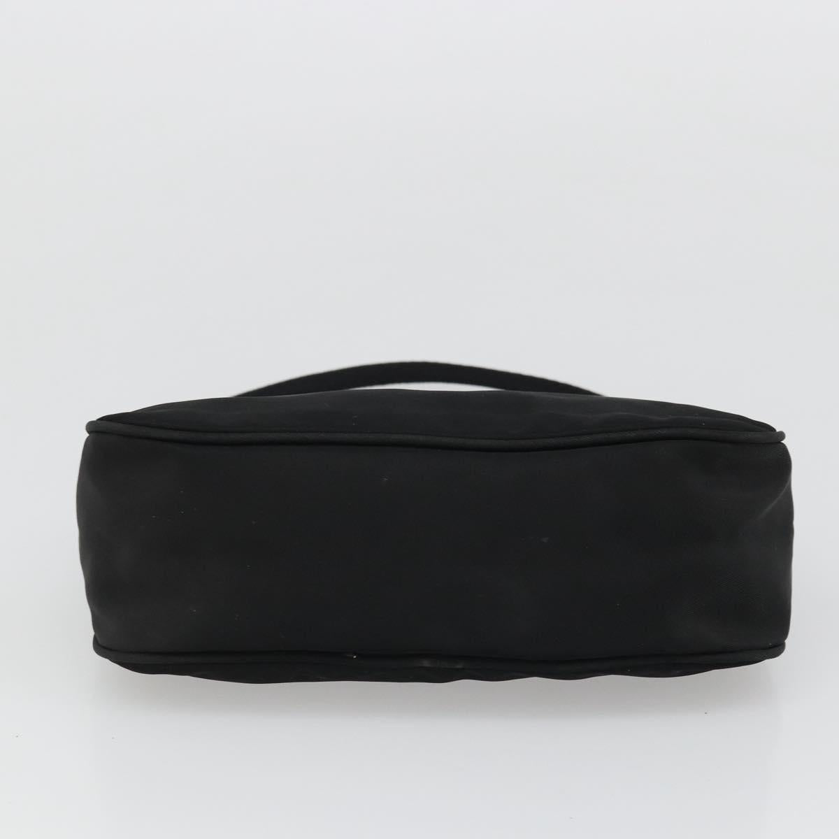 PRADA Hand Pouch Nylon Black Silver Auth SW2198