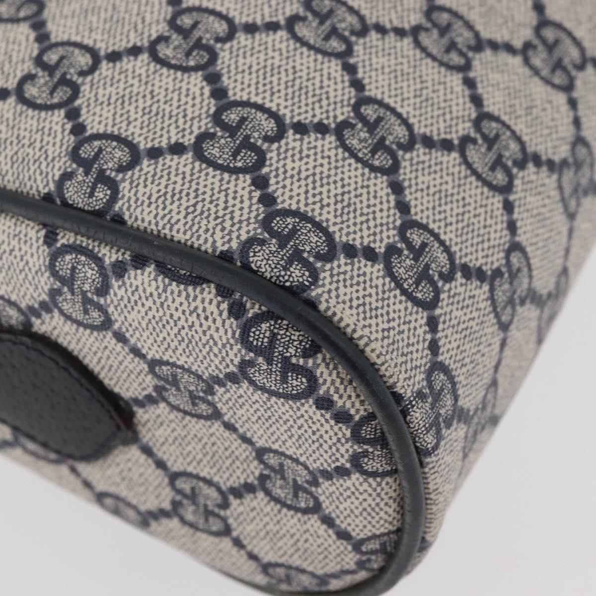 GUCCI GG Supreme Sherry Line Bag PVC Navy Gold Red 68 02 005 Auth SW2204