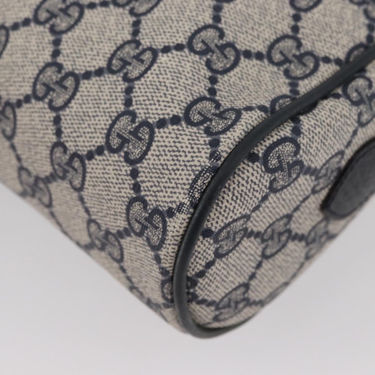 GUCCI GG Supreme Sherry Line Bag PVC Navy Gold Red 68 02 005 Auth SW2204